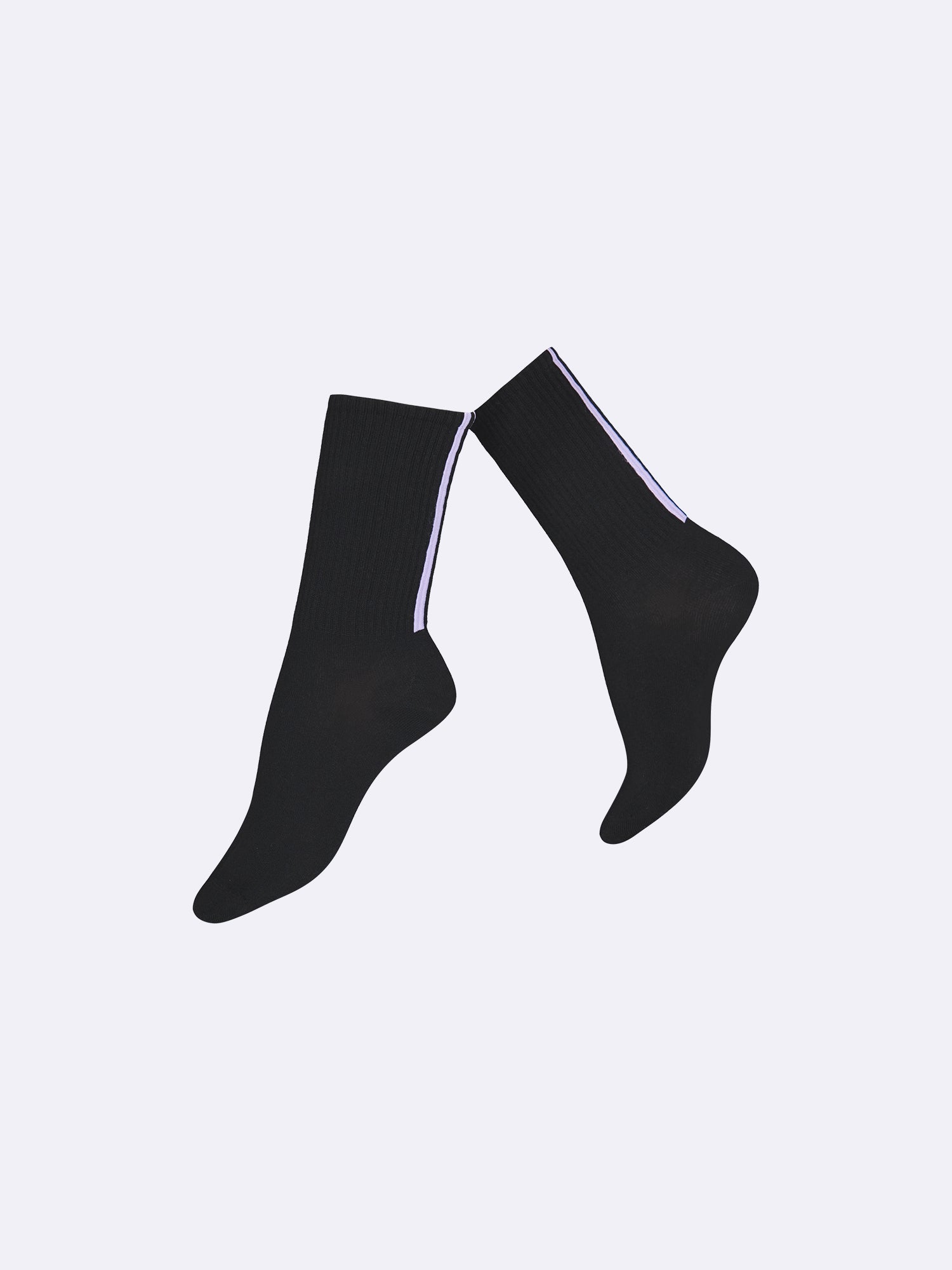 Vogue women's Adriana contrast stripe socks in black.