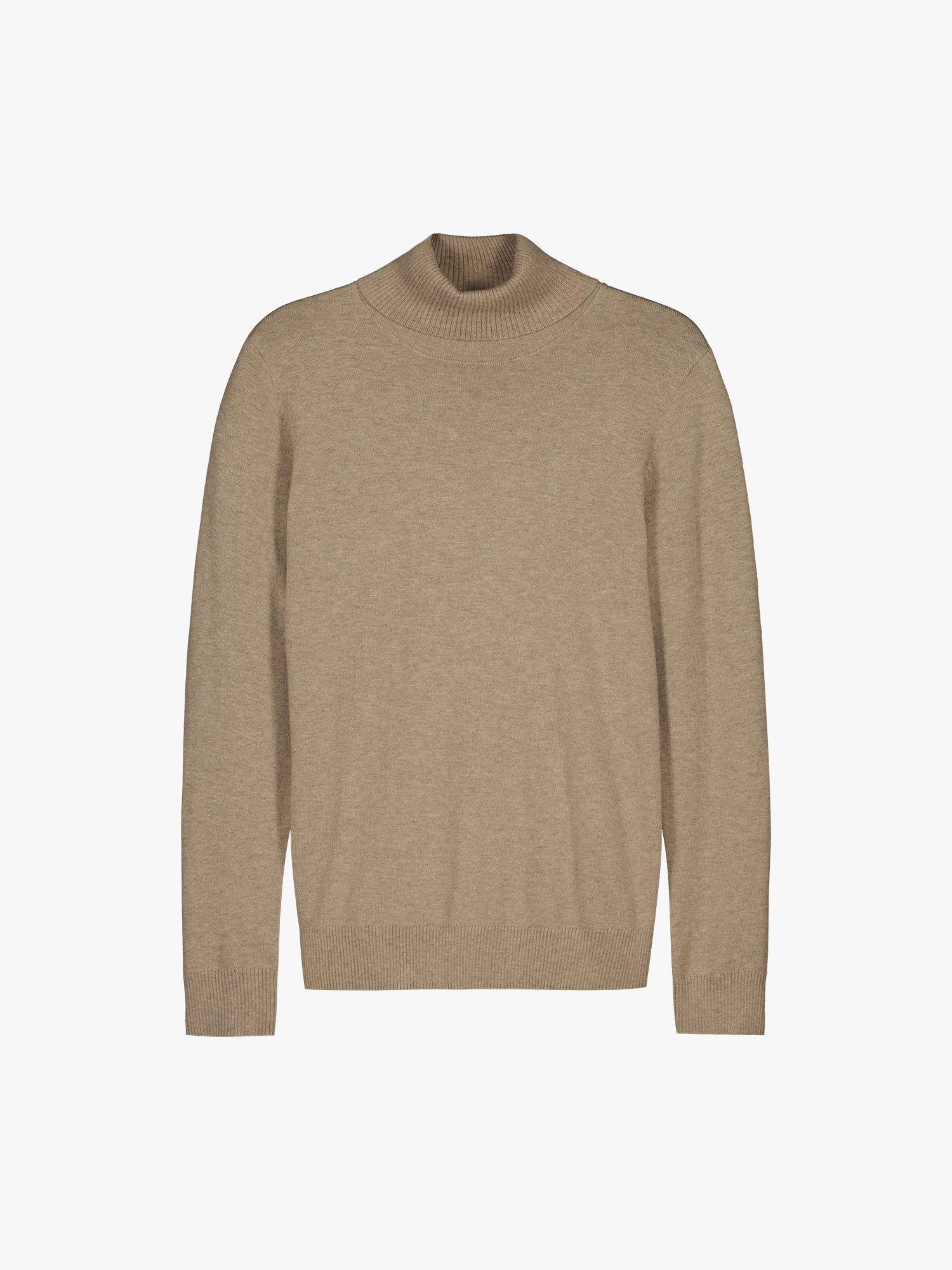 Nanso women’s stylish and lightweight beige Villis turtleneck sweater in a product picture