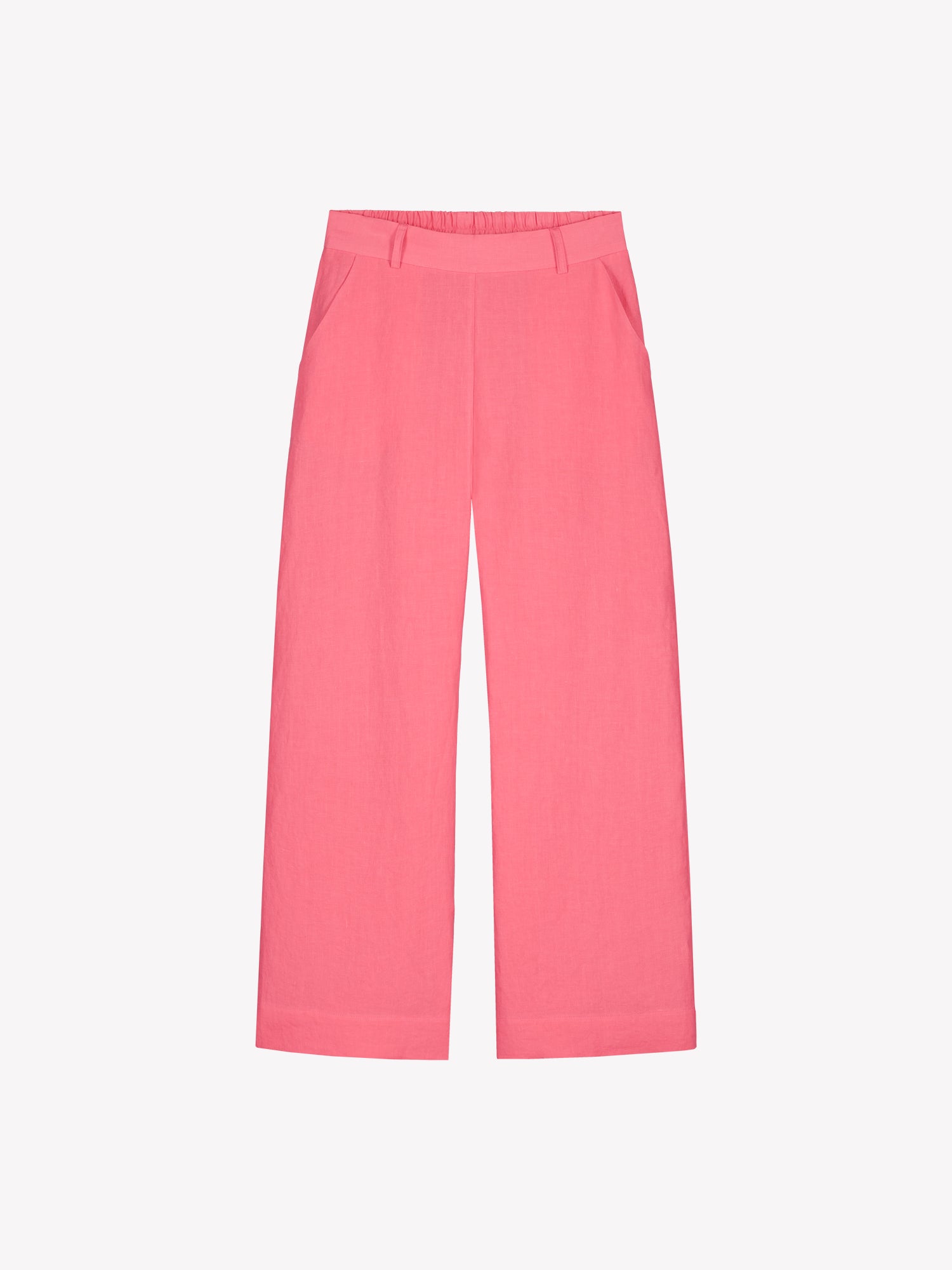 Nanso SAARI linen culottes with elasticated waist and side pockets in a sophisticated pink shade in a product picture