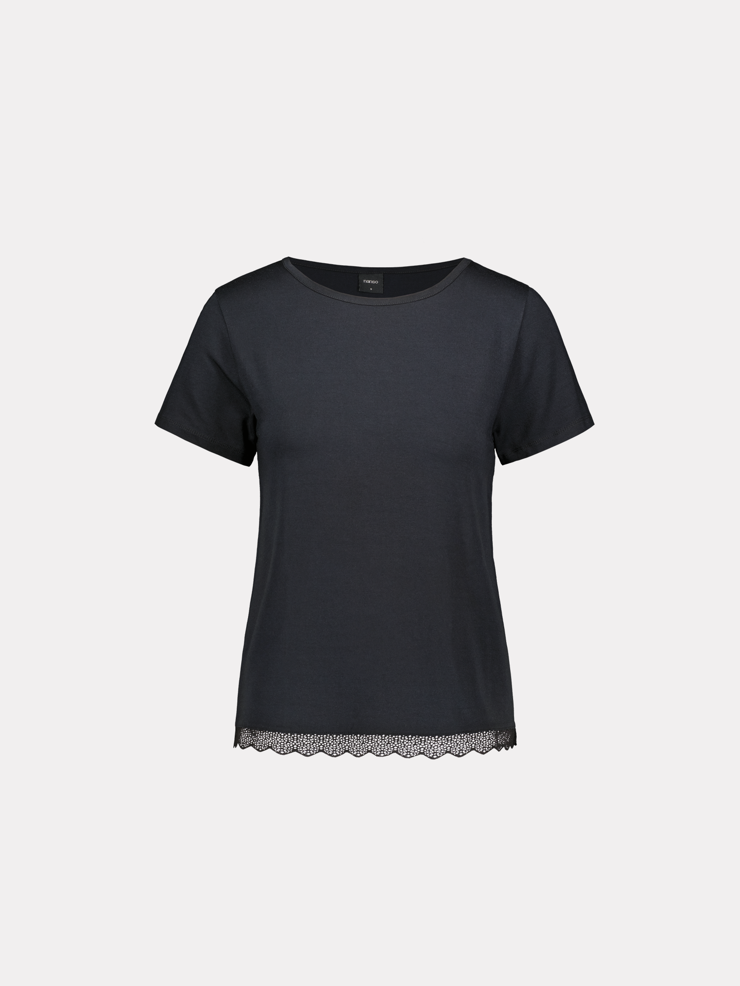 Women's PITSI Shirt in black crafted from a luxurious modal-elastane blend, product picture.
