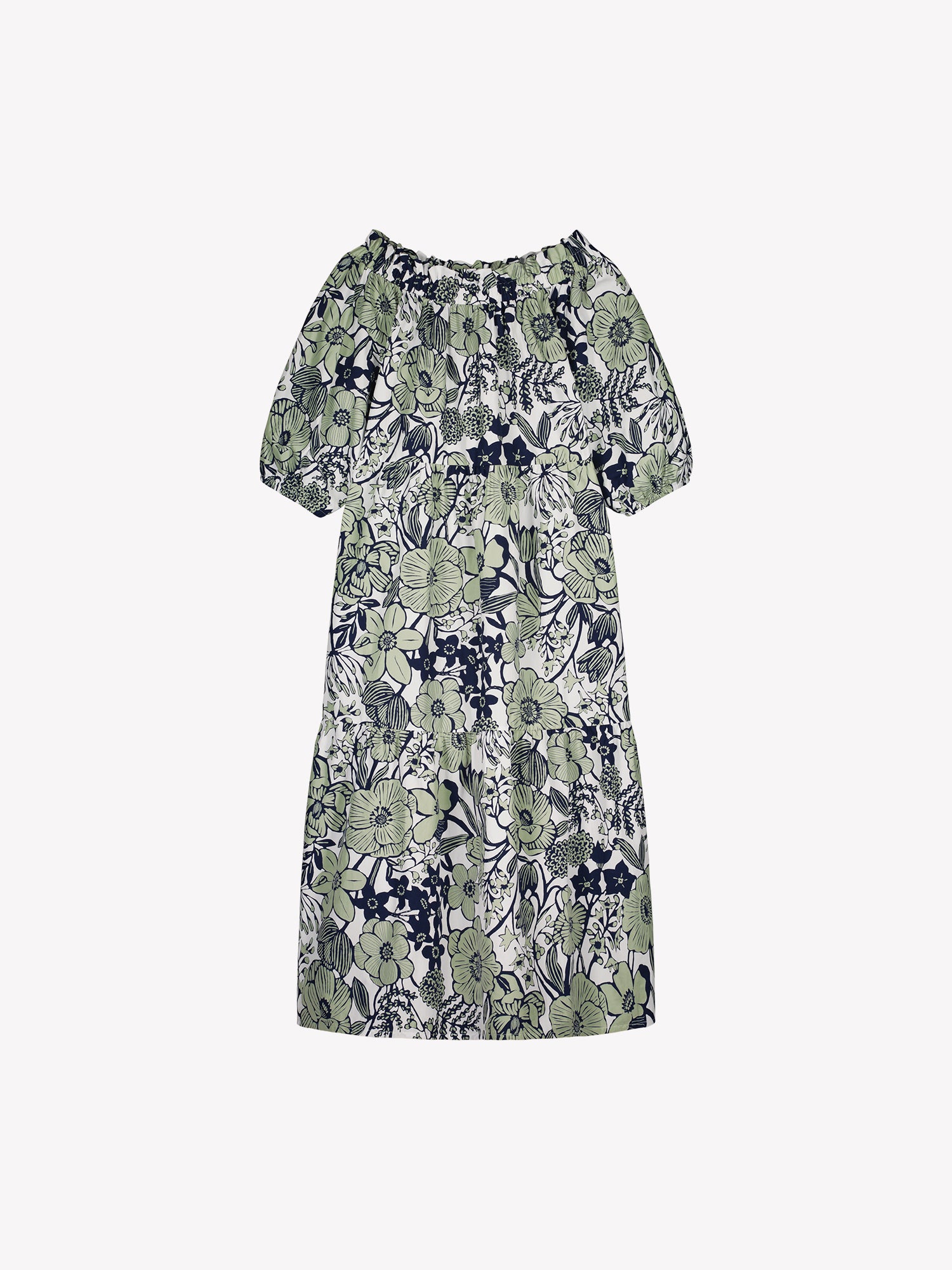 Nanso women's beautifully relaxed floral patterned summer dress, the HUVILA Long Dress, in a product picture