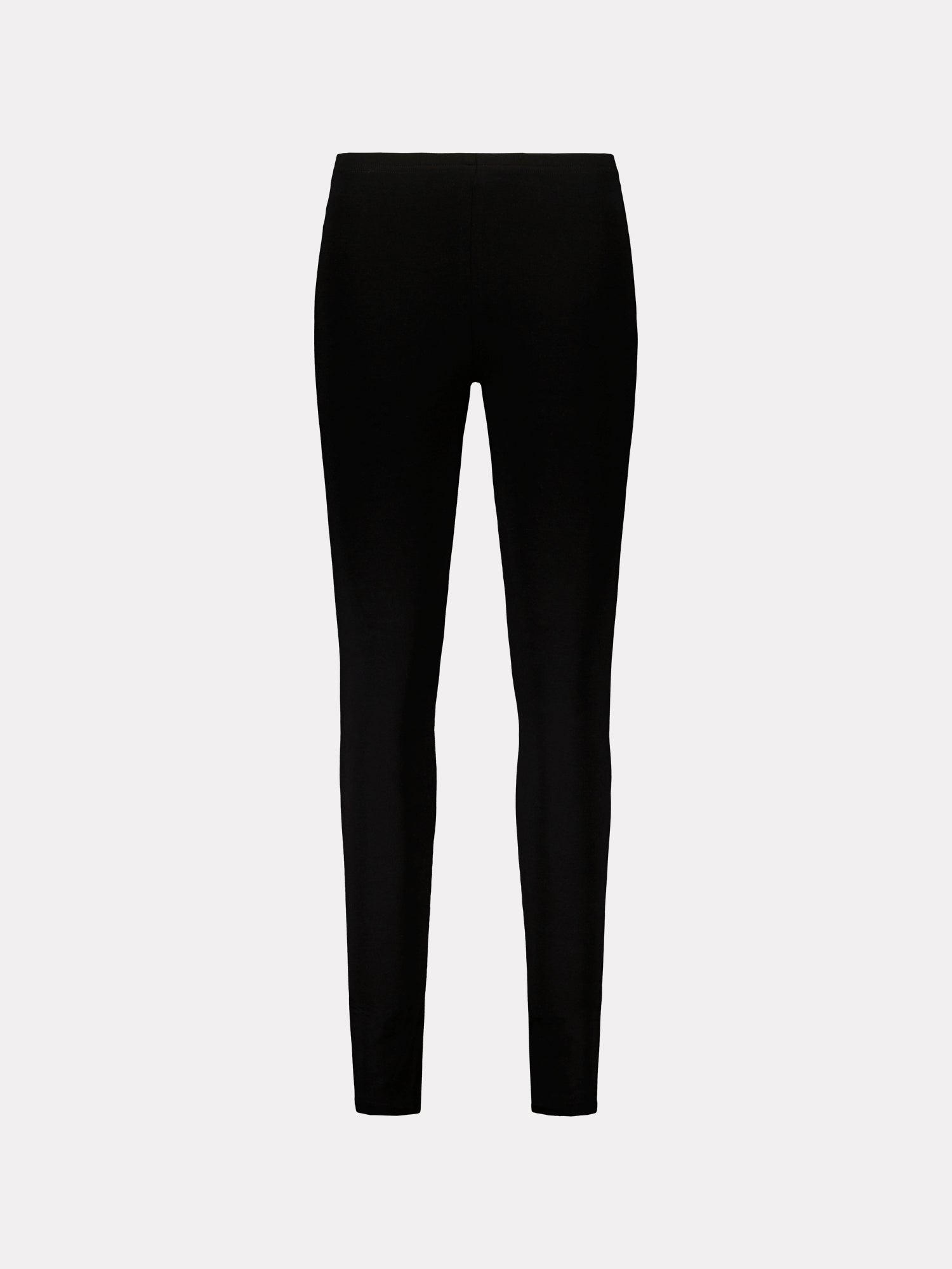 Nanso women's Basic Soft black leggings crafted from soft, brushed cotton-elastane blend that delivers warmth and comfort. Product picture from the front.