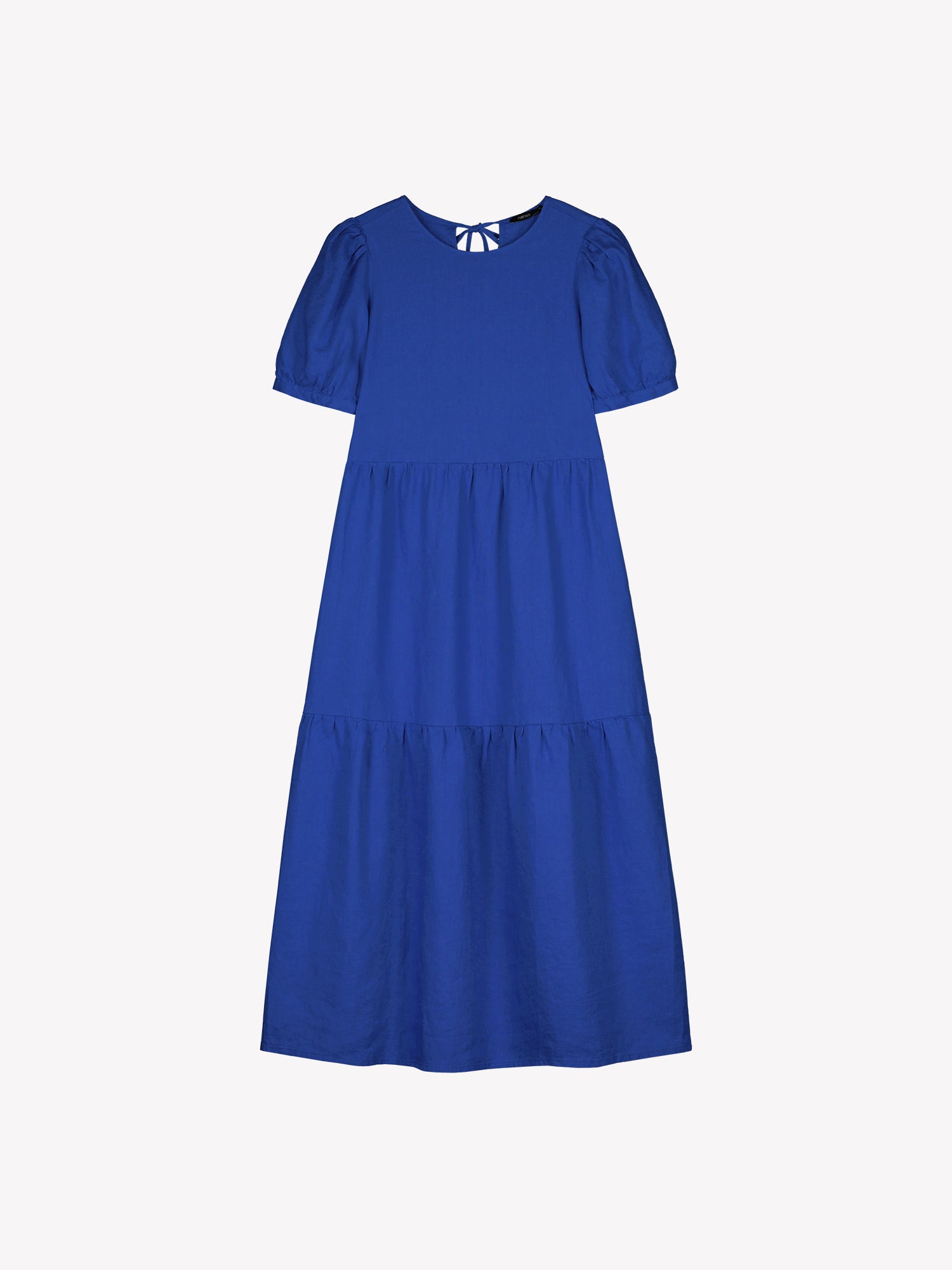 blue linen dress women SARASTUS Women's Long Blue Linen Dress