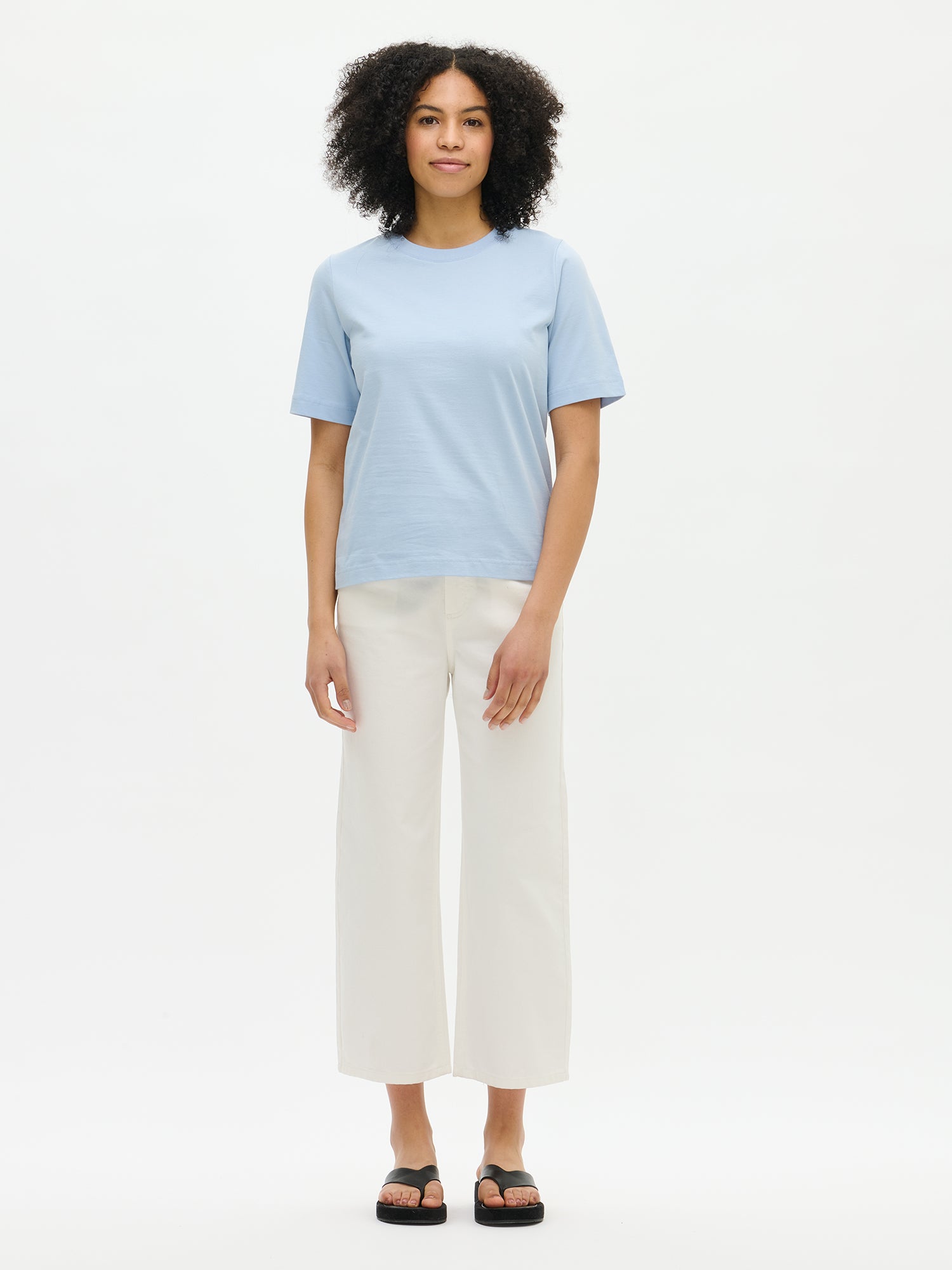 Nanso's high-quality light blue NORMI T-Shirt for women, front