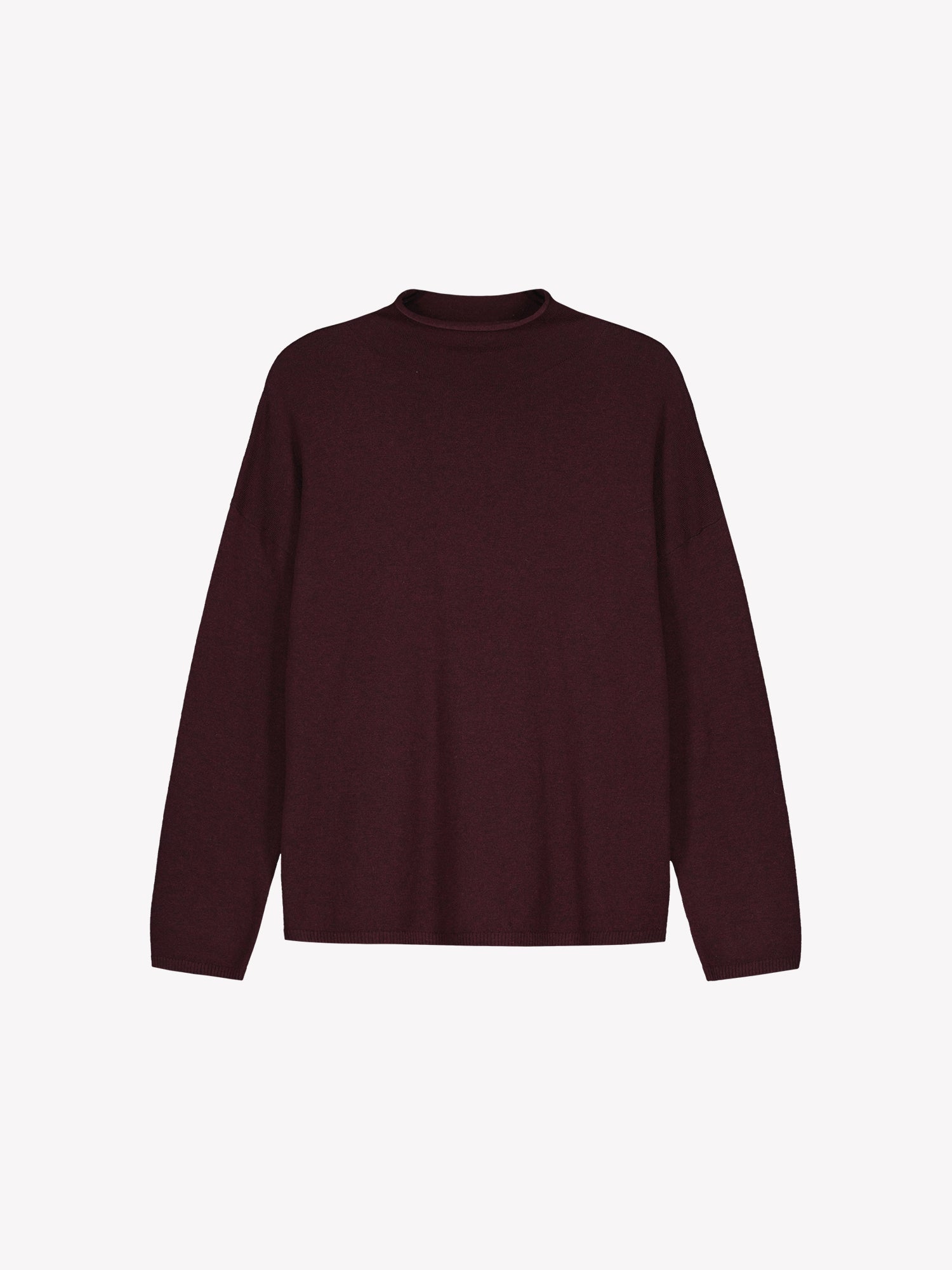 Nanso women´s burgundy Villis long-sleeved sweater in a product picture