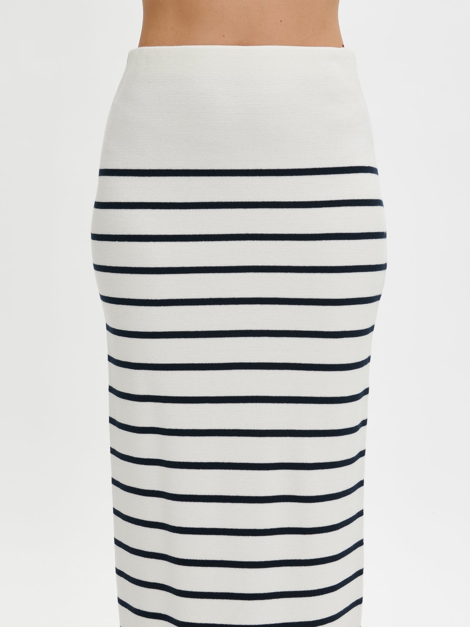 White skirt with black stripes on a white background