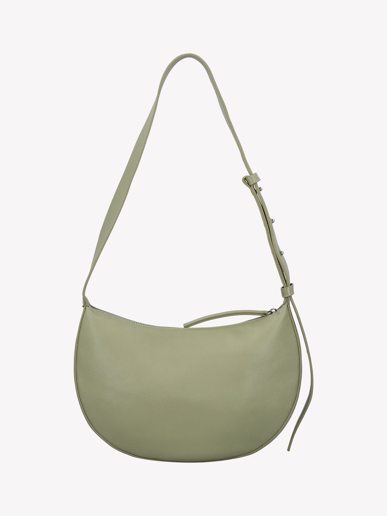 OLKA KUU Half Moon Shaped Leather Shoulder Bag - Light Green | Nanso