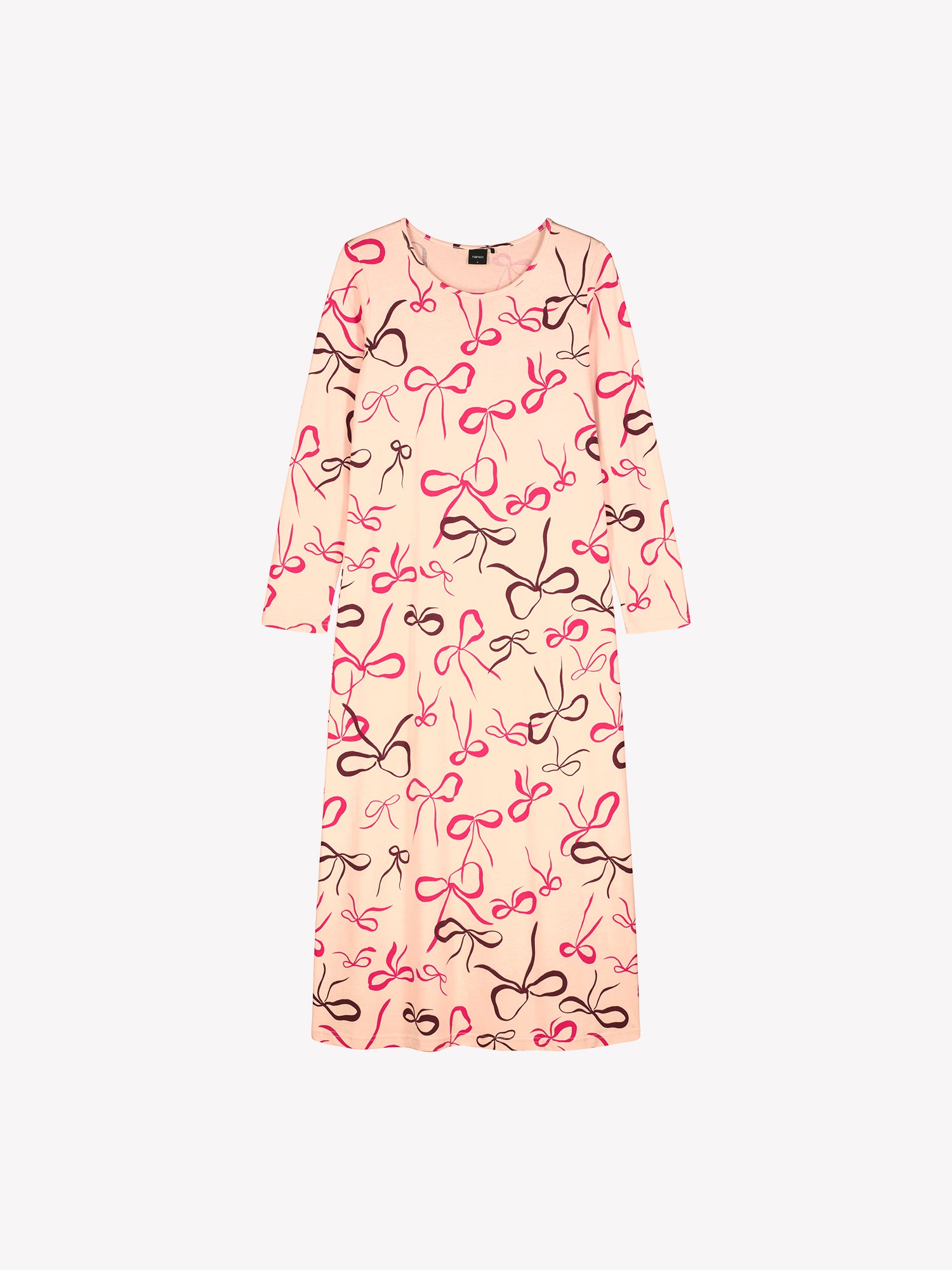 Pink Rusetti long nightgown in a product picture.