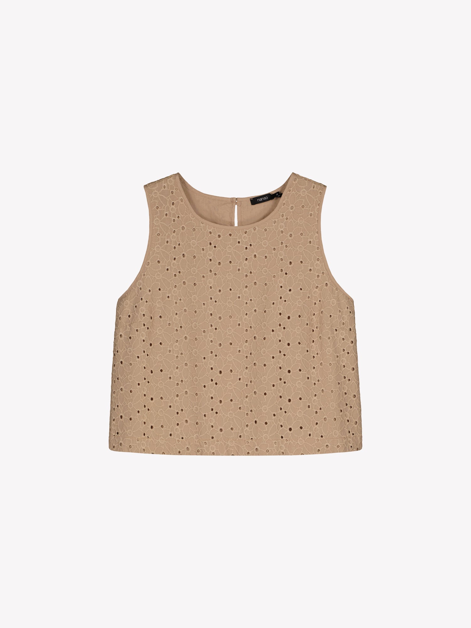 Nanso women's lovely NUPPU Embroidered Blouse in beige in a product picture