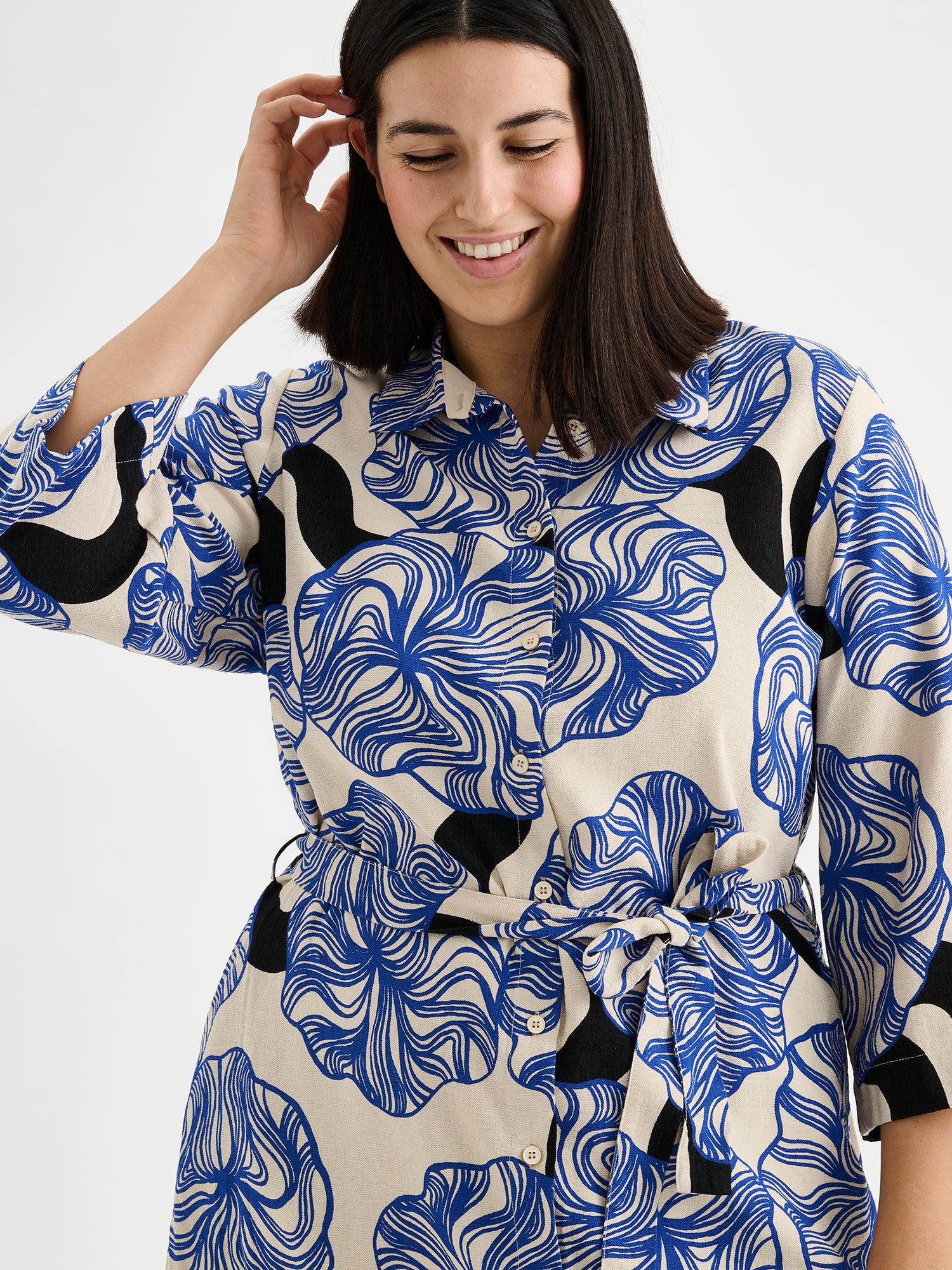 KOSMO Belted Dress - Blue