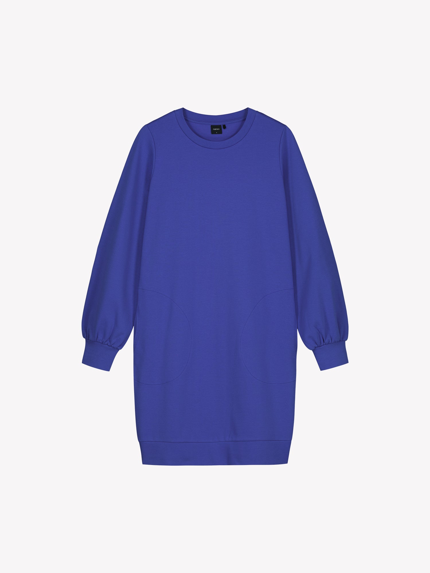 LEIJA relaxed straight-cut dress with pockets - blue