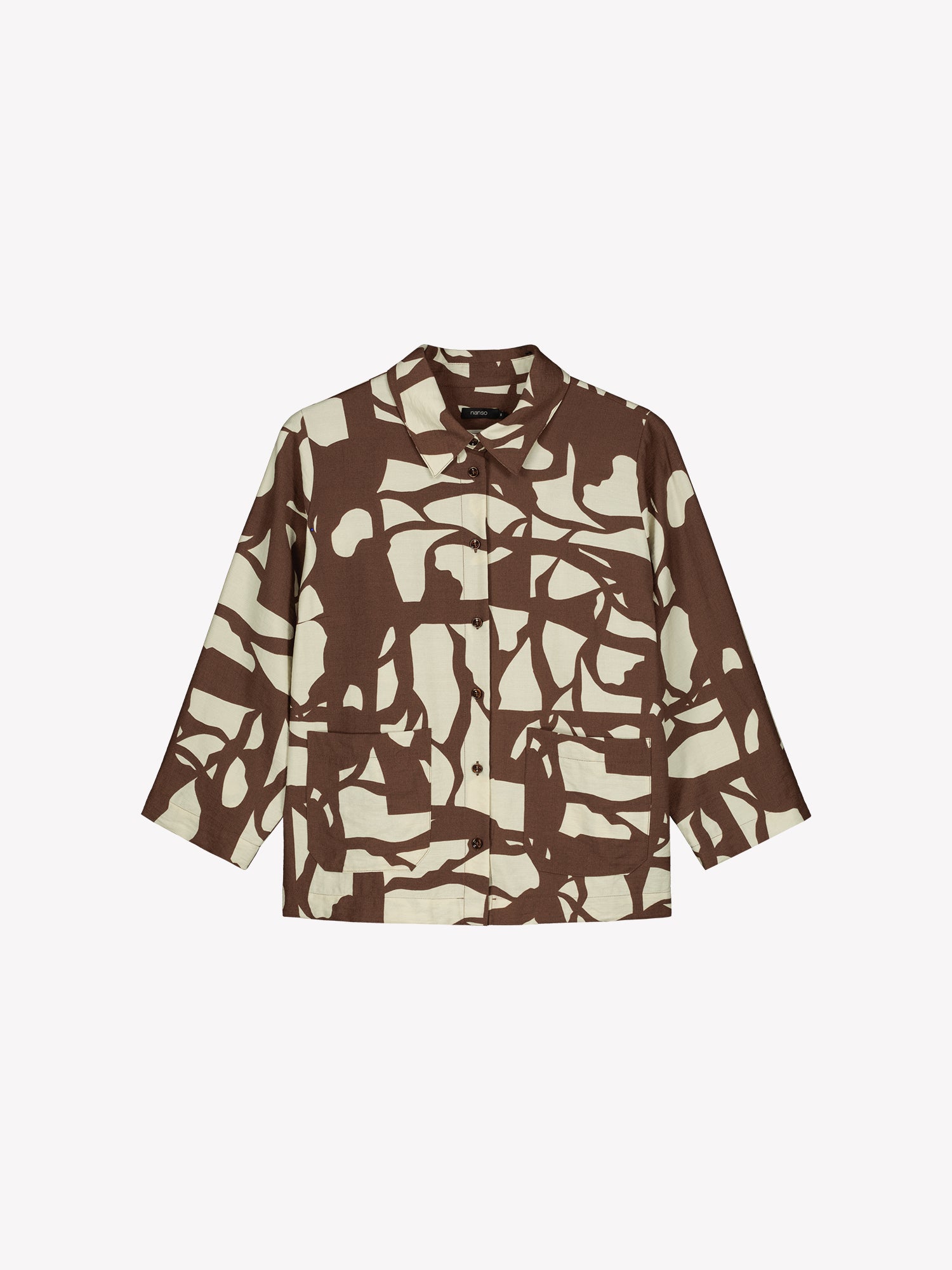 Nanso women's patterned Palsta shirt in a relaxed fit in a product picture