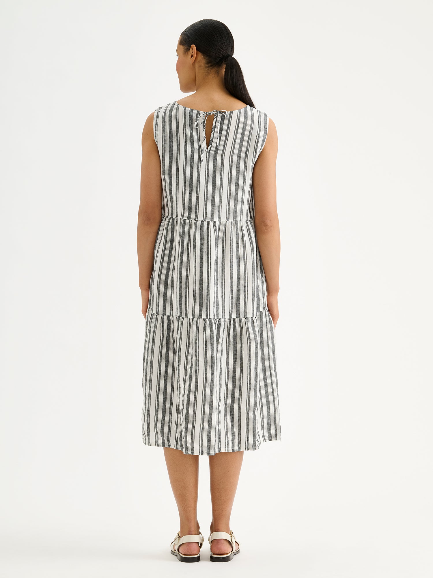REGATTA Linen Dress - Black and White