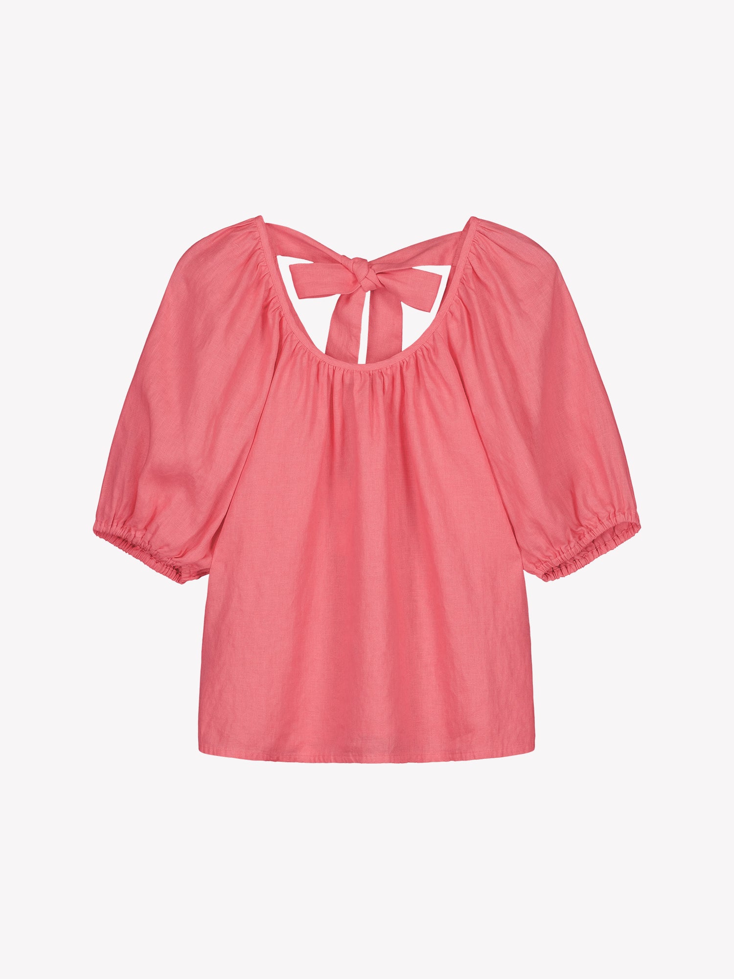 Nanso women's Donna linen blouse in a delicious pink shade in a product picture