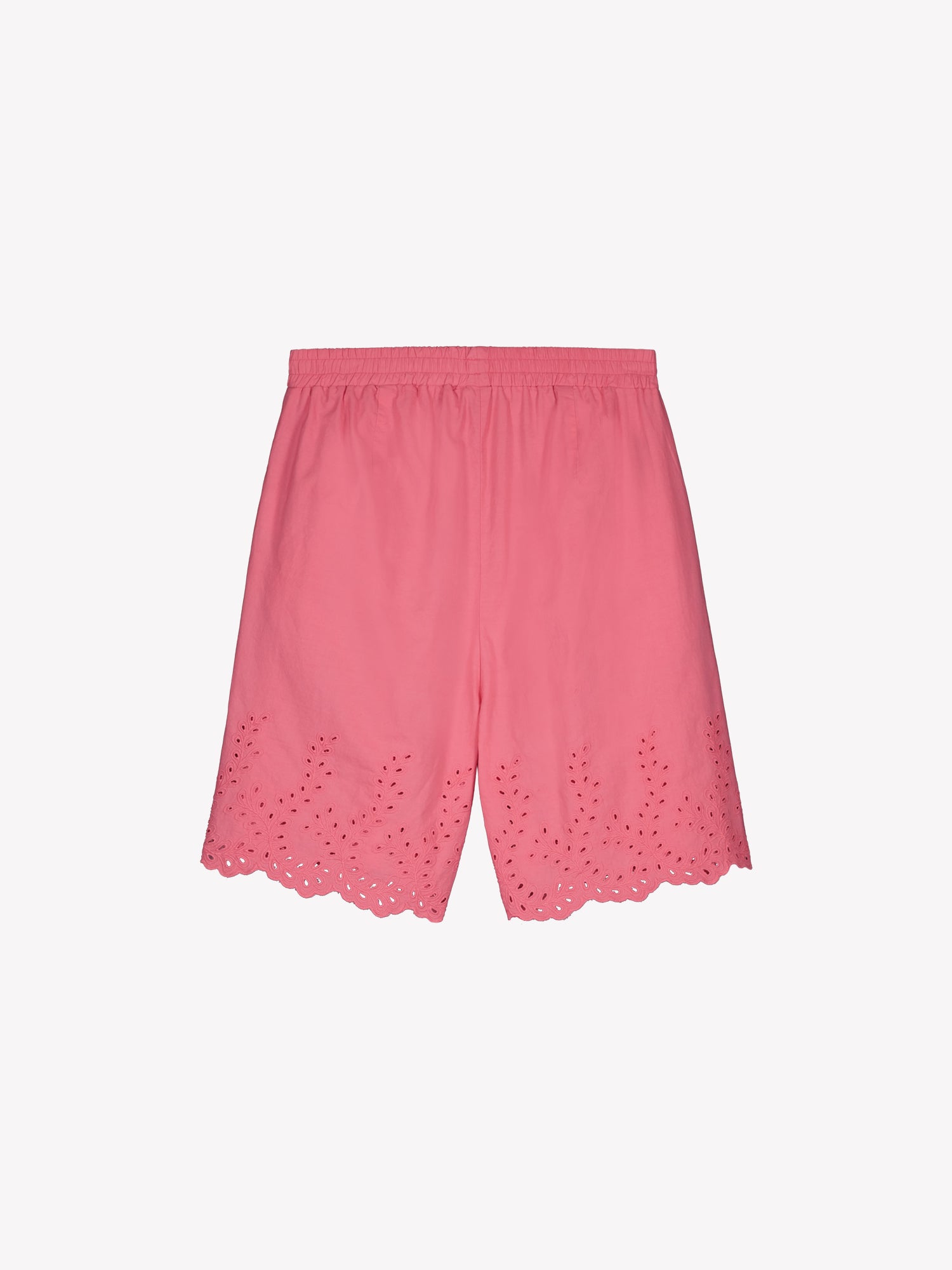Nanso women's pink Sevilla shorts with lace details in a product picture from the backside