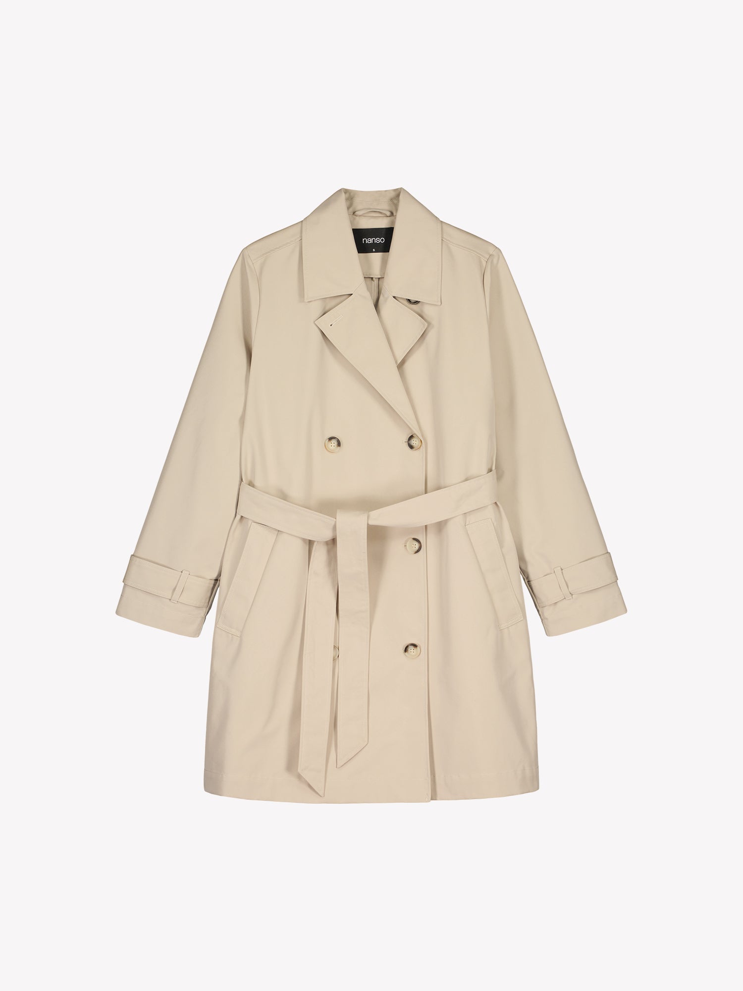 Nanso women's timeless midi trench coat in beige in a product picture