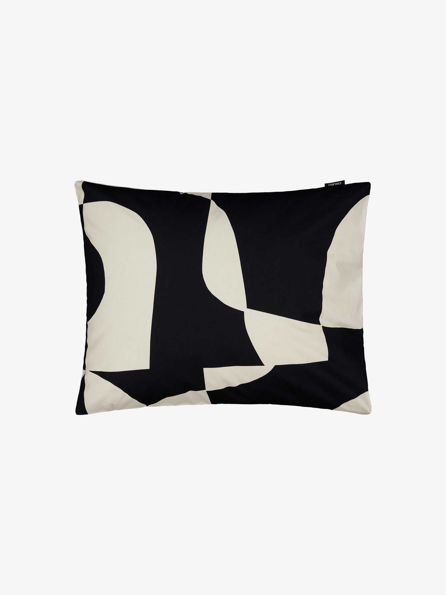 The Kallio Duvet Cover set brings understated elegance to your bedroom with its refined geometric pattern in soft beige and black tones, in a product picture