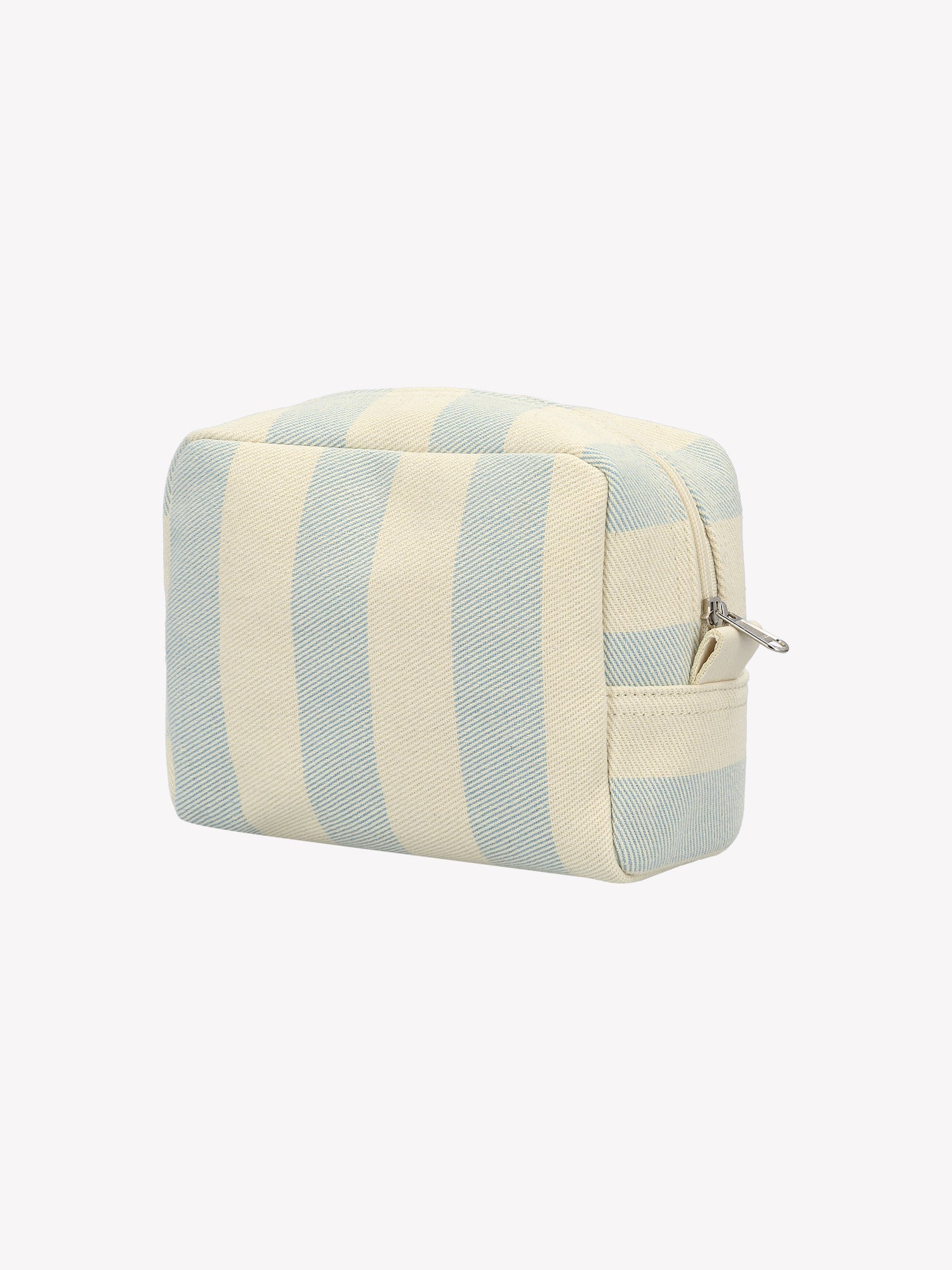 The AMALFI MINI cosmetics bag in Light Blue in a fresh product picture from the backside