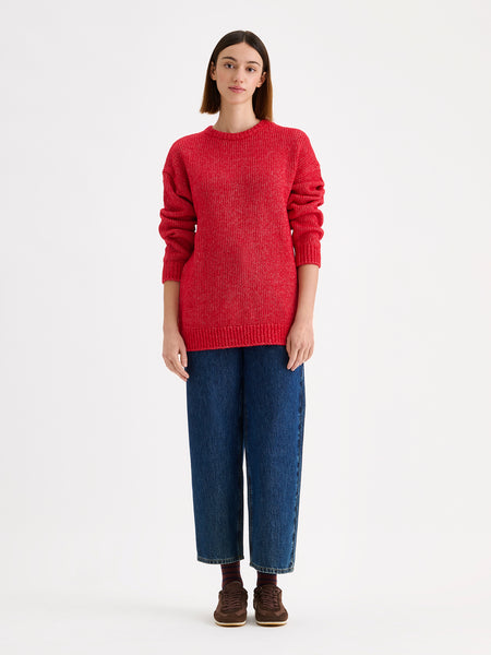 IDEASWAM OUROBOROS KNIT SWEATER RED レッド MORIKO Long-Sleeved Knit Sweater - Red | Nanso