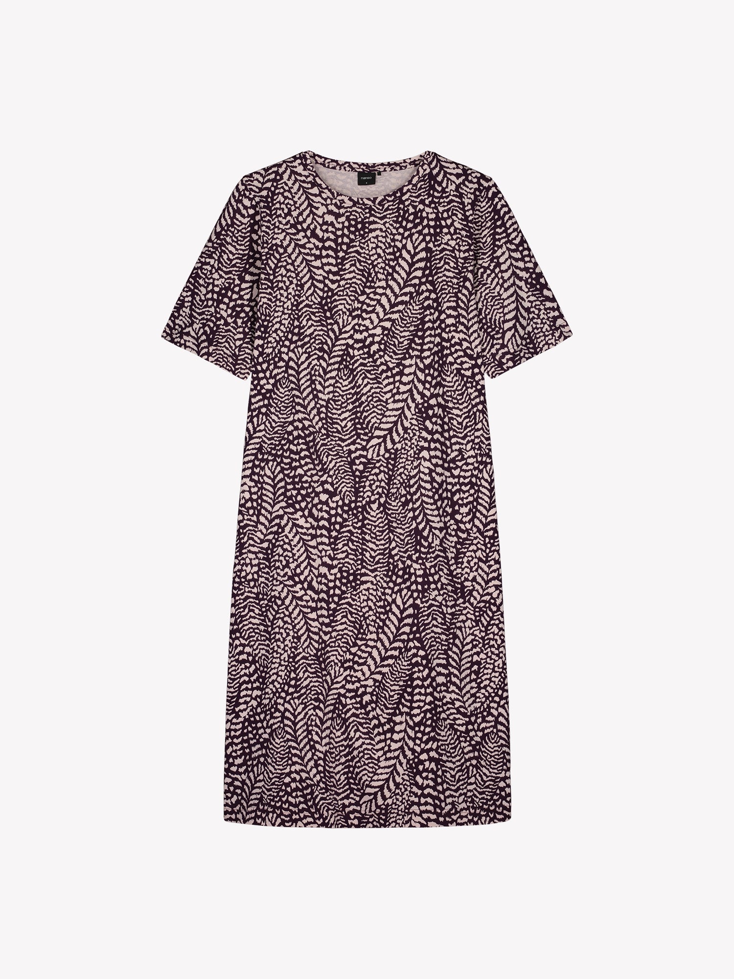 Nanso women's classic straight-cut long nightgown for women, the Fiona features an elegant violet-toned pattern, product picture