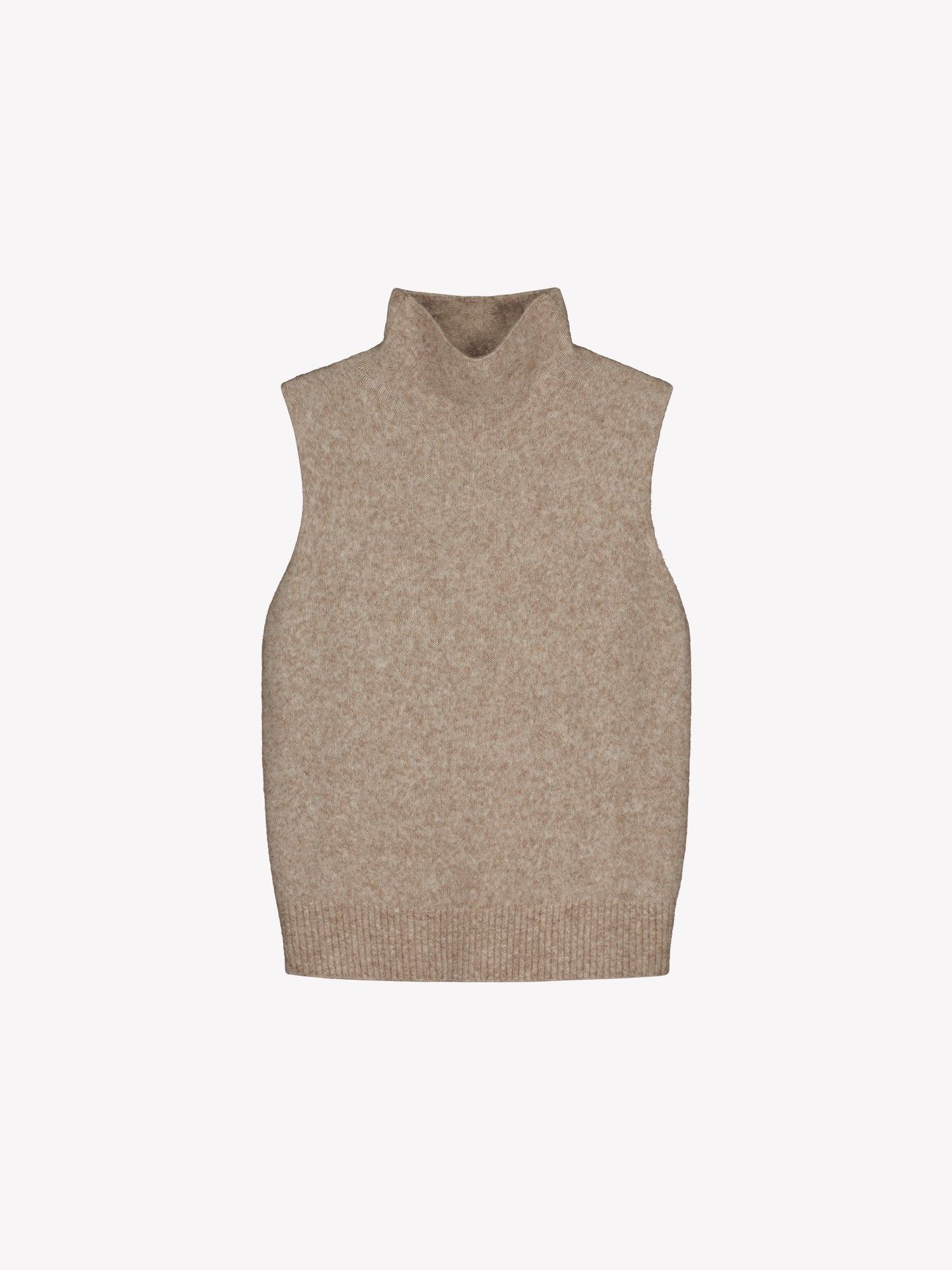 Nanso women's relaxed and wonderfully lightweight Alina knit vest with a high neckline in a product picture