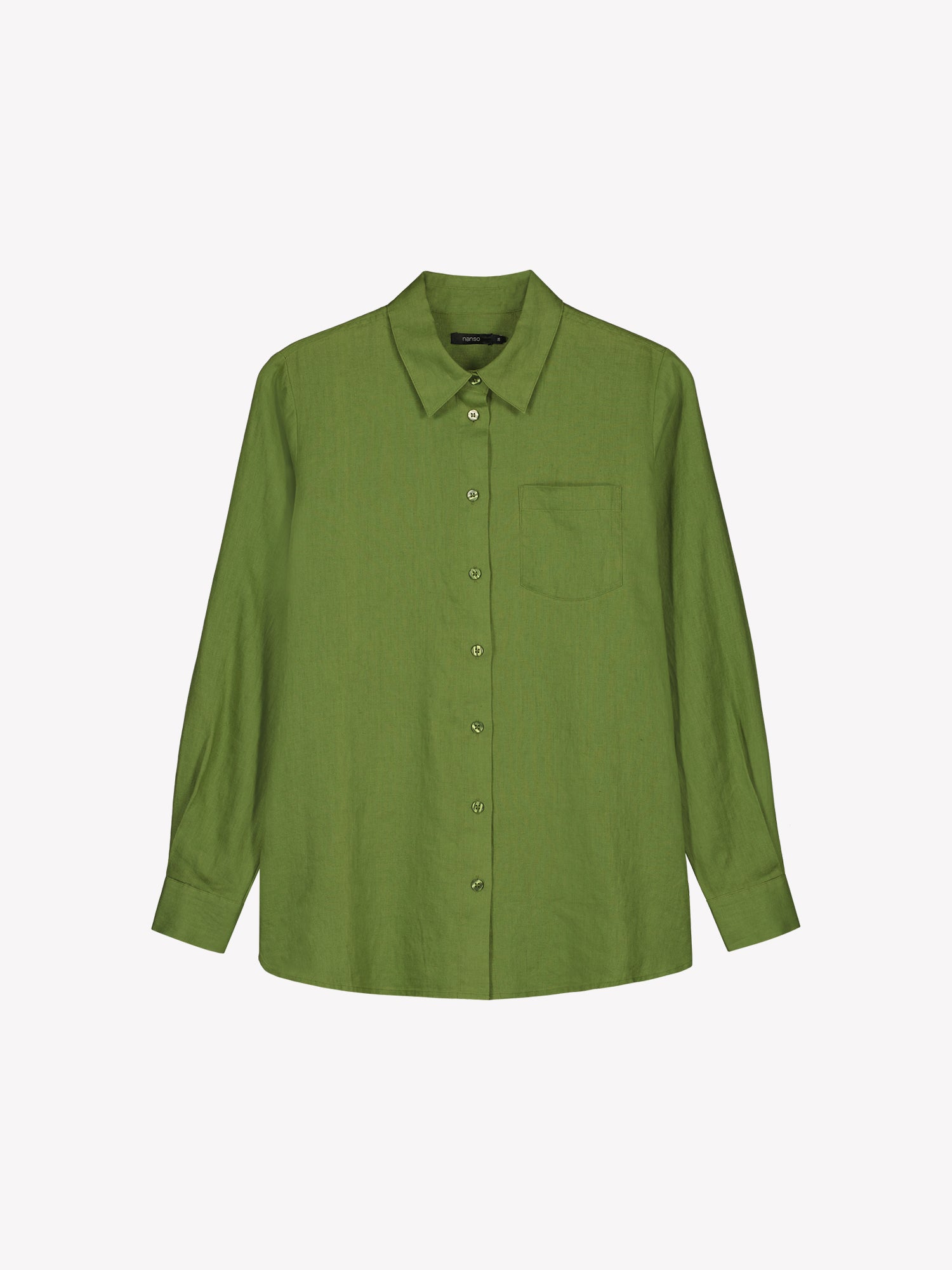 Nanso women's relaxed, classic and versatile green Lene linen in a product picture