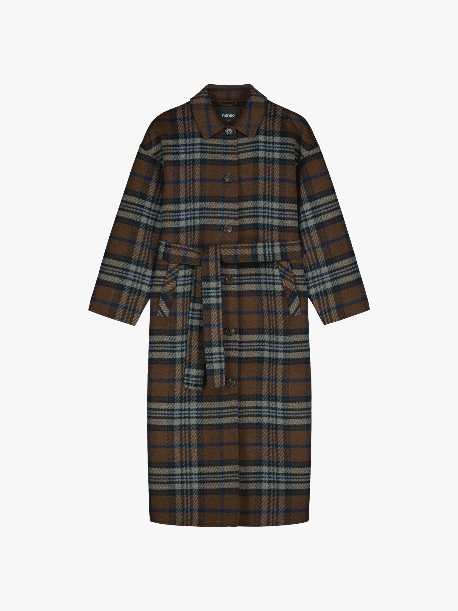 The stylish and timeless Astrid wool coat features a contemporary checked pattern, product picture