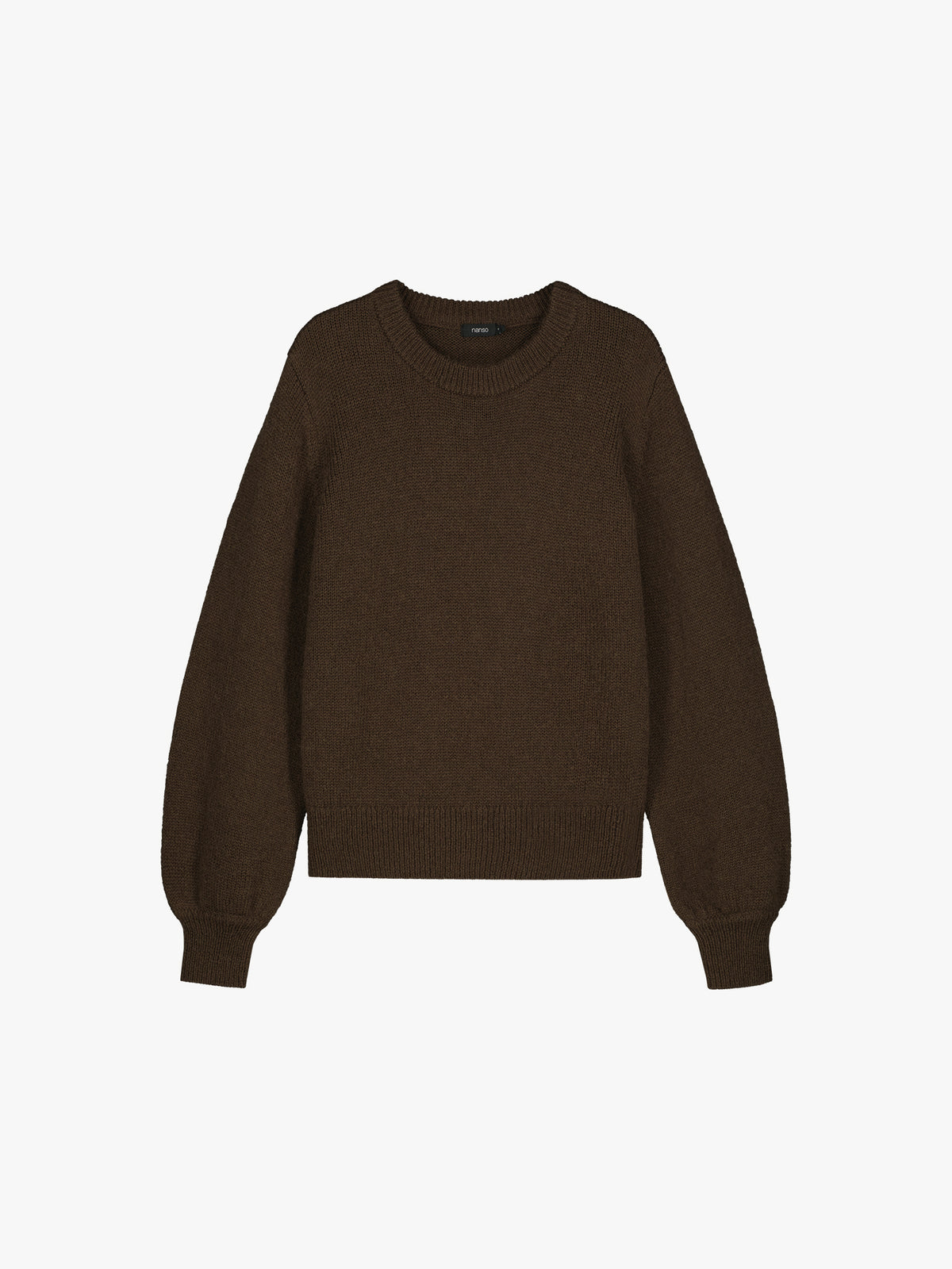 Nanso women's Lotte knitted sweater in a timeless brown shade in a product picture