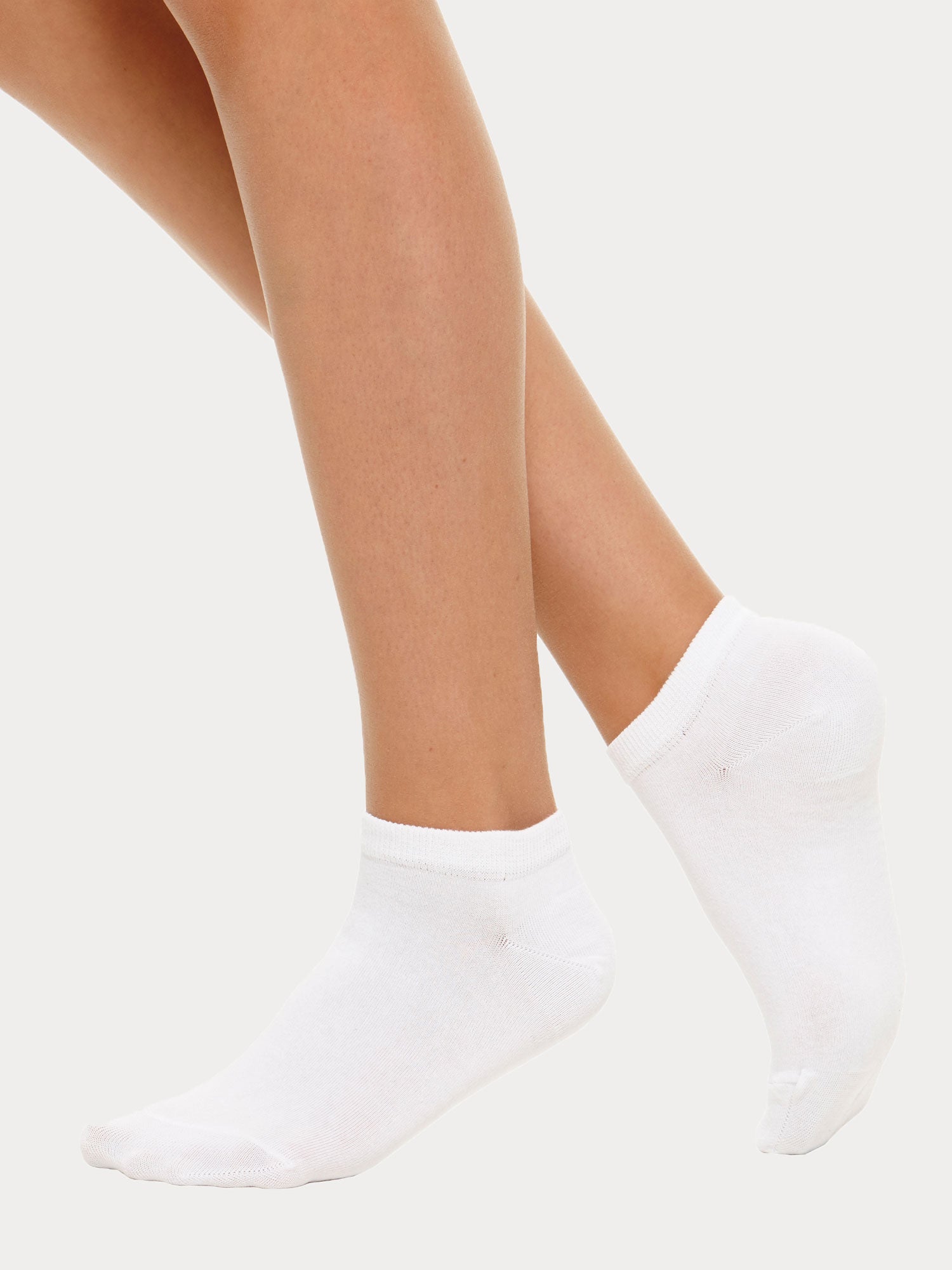 Cotton socks on a model.