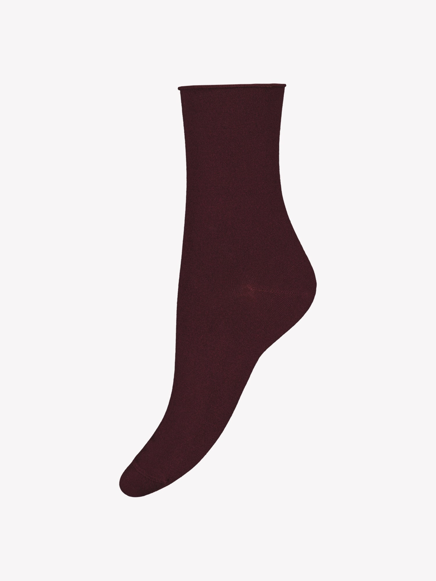 Vogue women's burgundy bamboo ankle socks in a product picture.