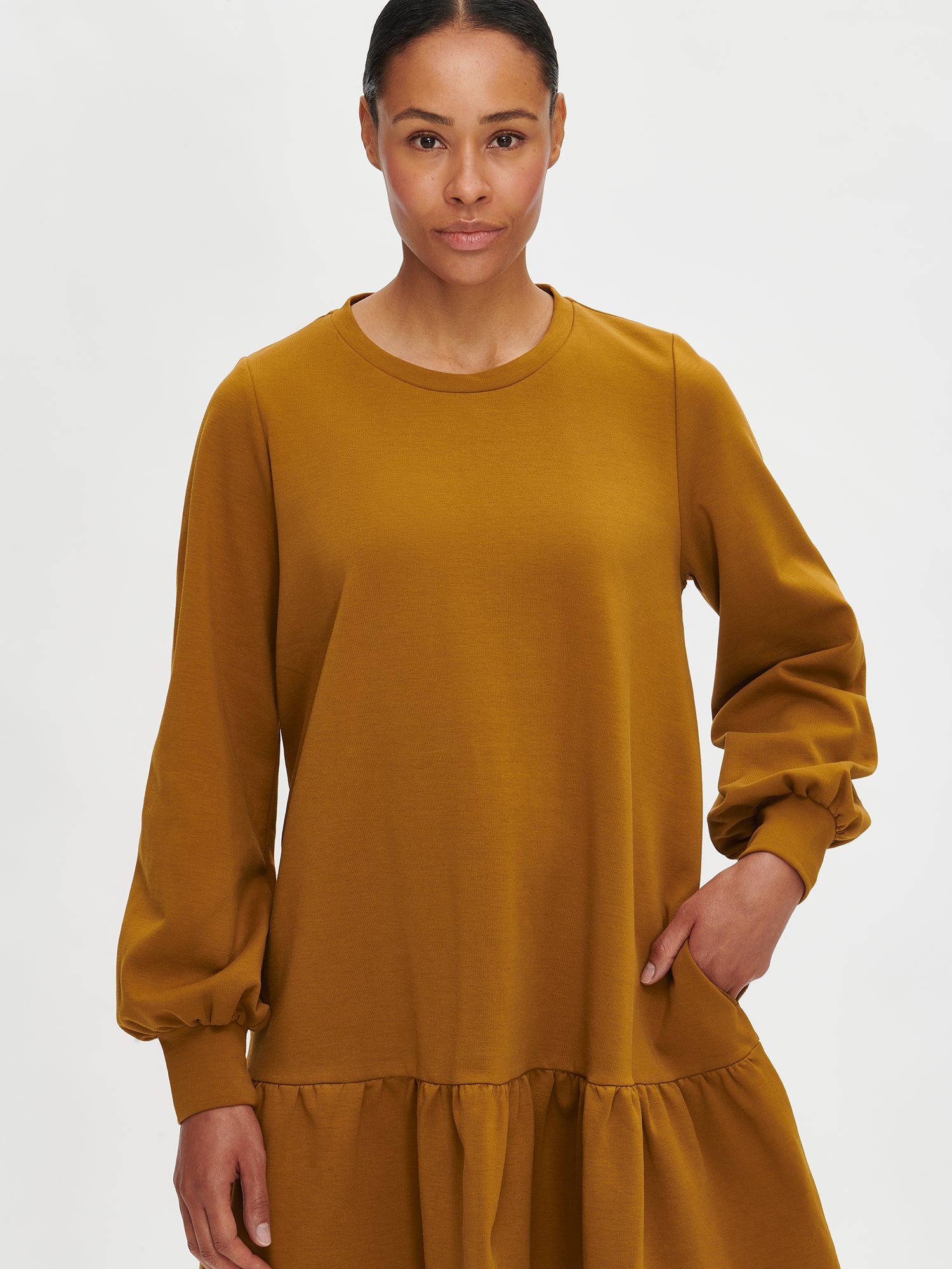 Nanso women's casual brown Leija dress with pockets