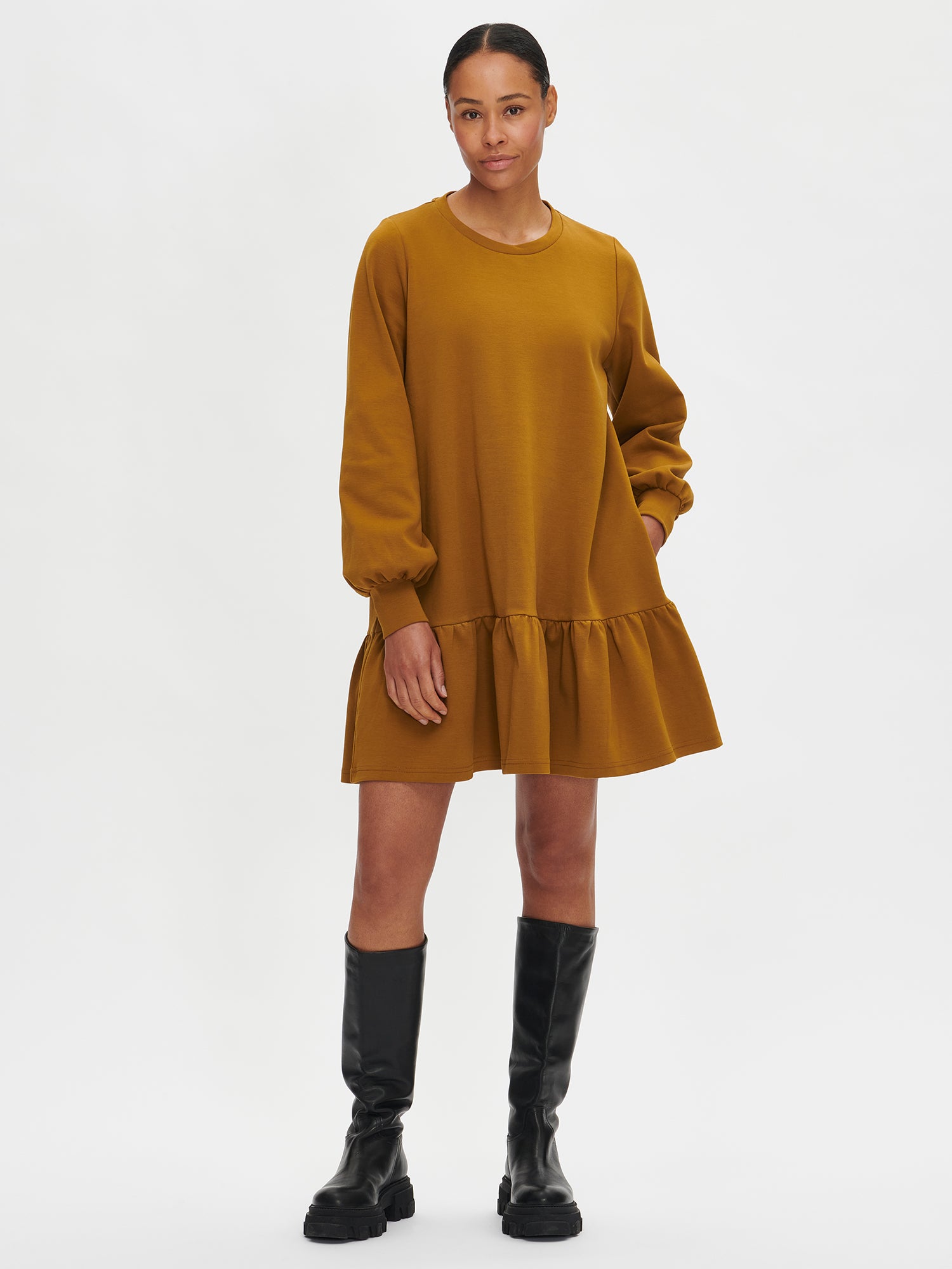 Nanso women's casual brown Leija dress, front