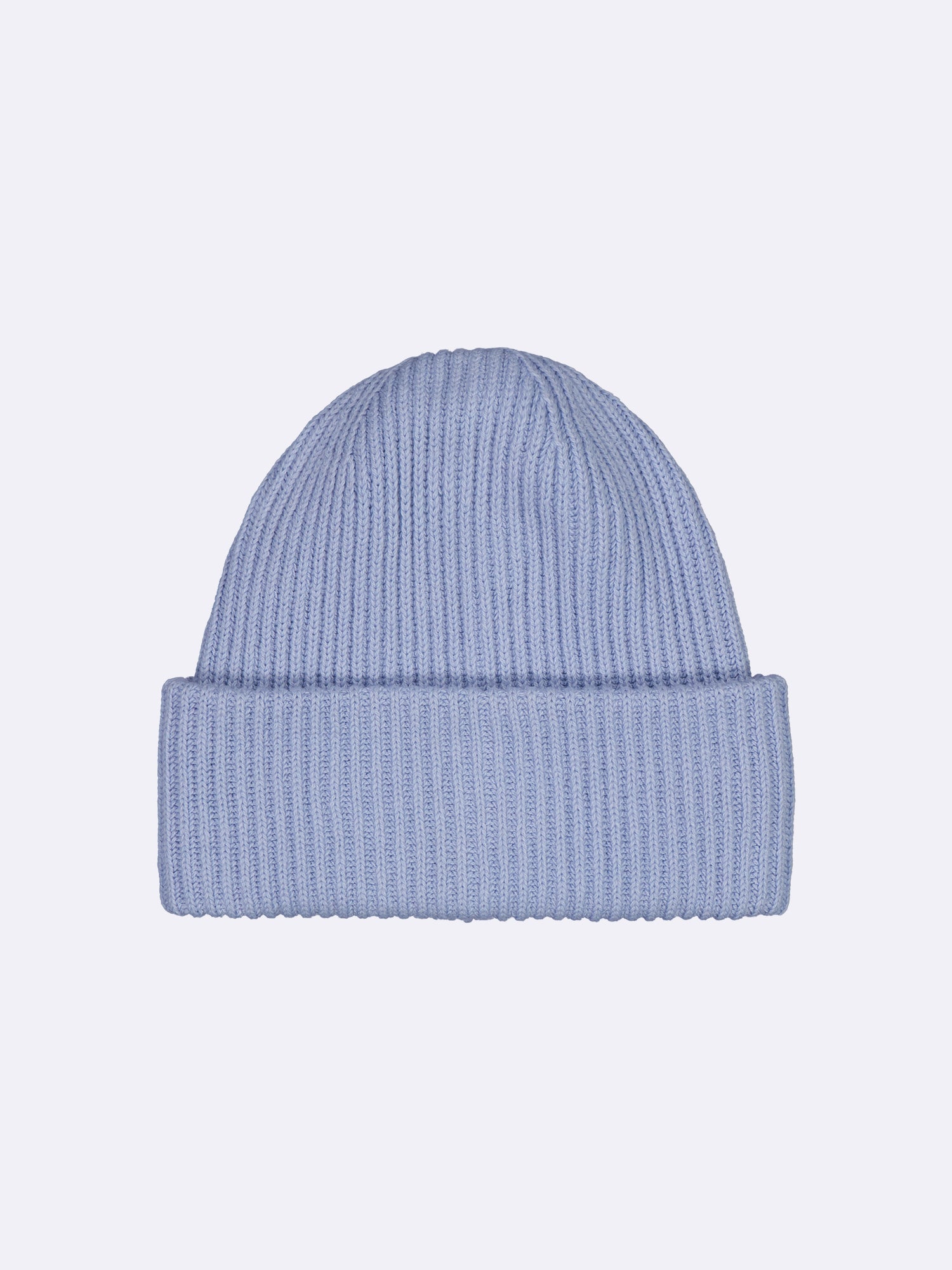 Nanso women's  blue Utu beanie features a patent knit. 