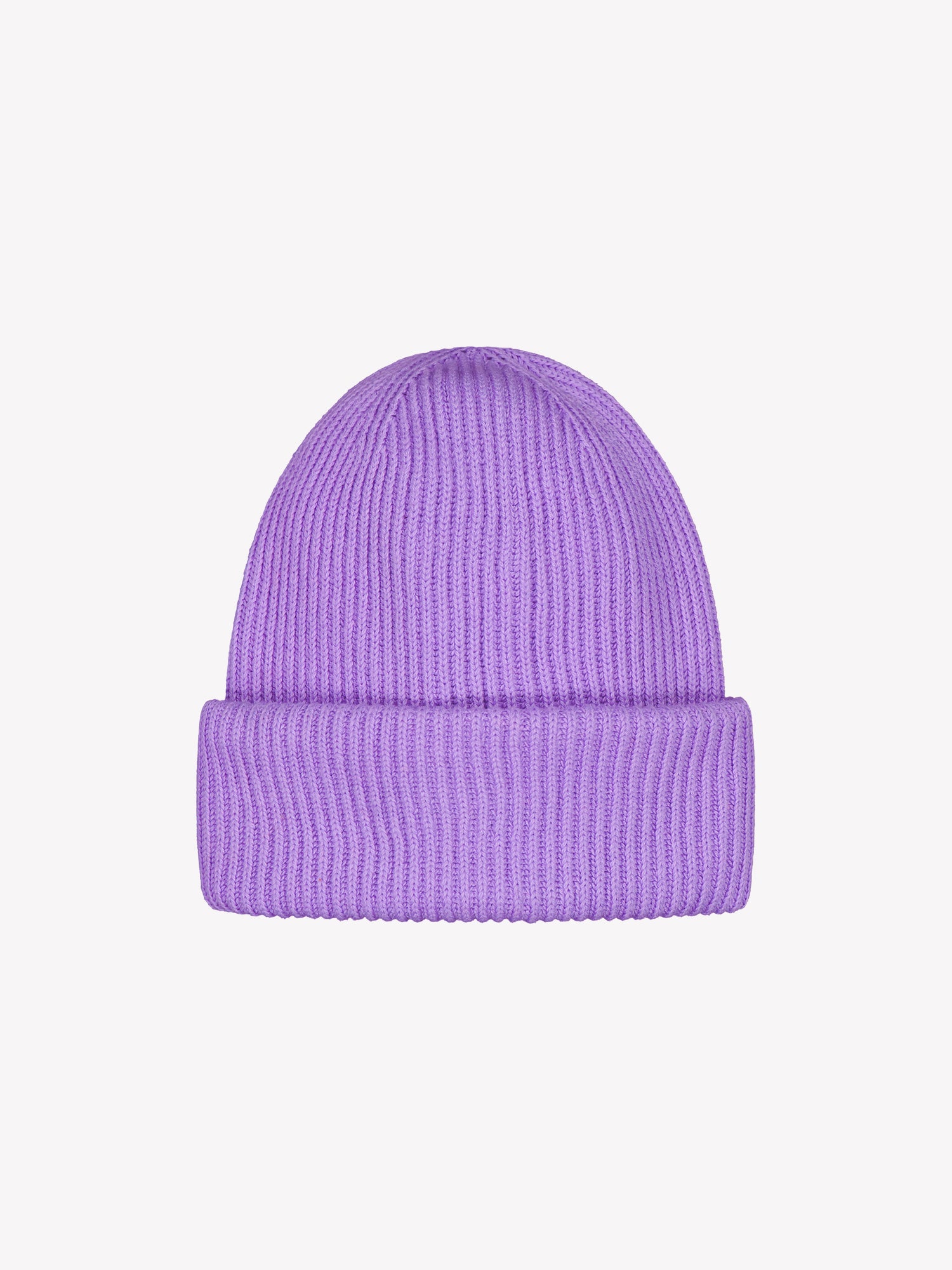 Women's lilac Utu beanie features a patent knit
