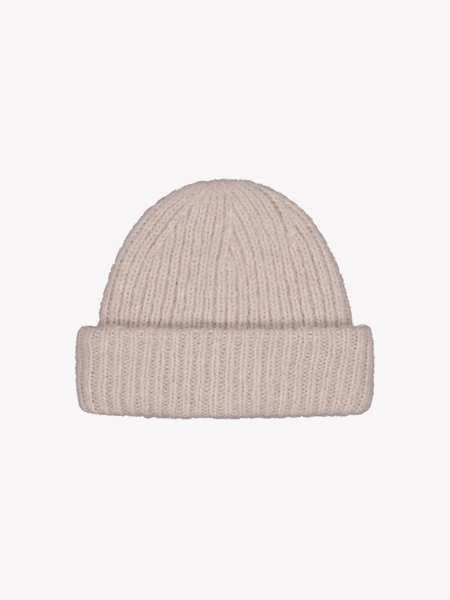 Nanso women's beige Usva rib-knit beanie