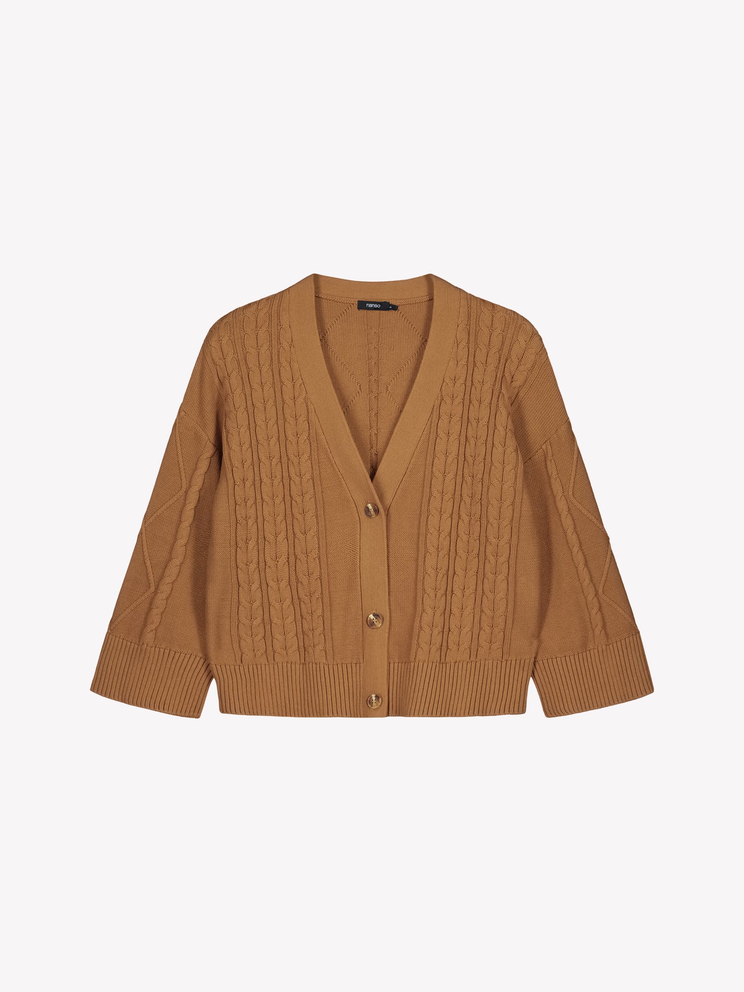 Nanso's Coletta women's knit cardigan in brown