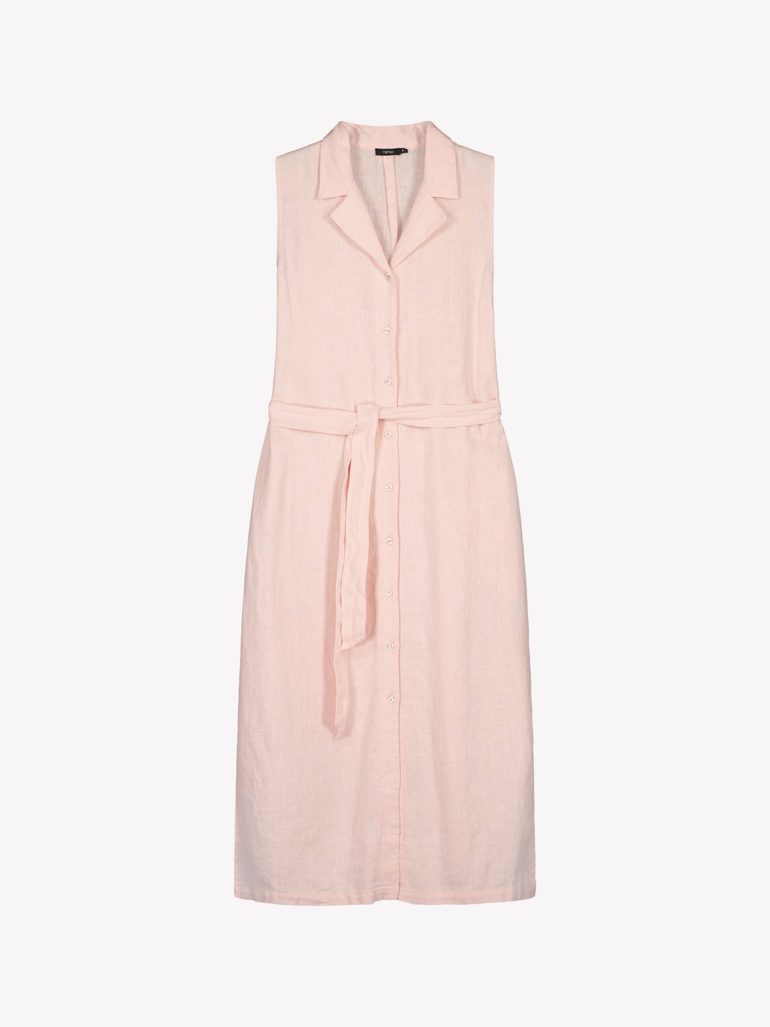 Nanso women's versatile sleeveless light pink Lin Linen Dress