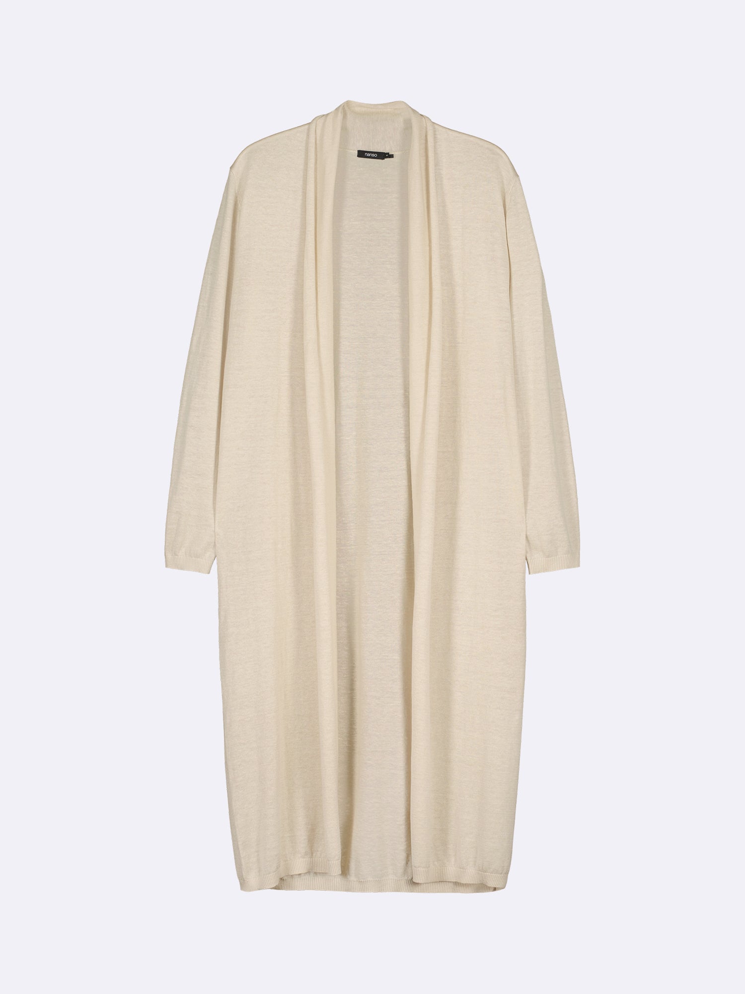 Nanso women's long Karina knit cardigan in beige 
