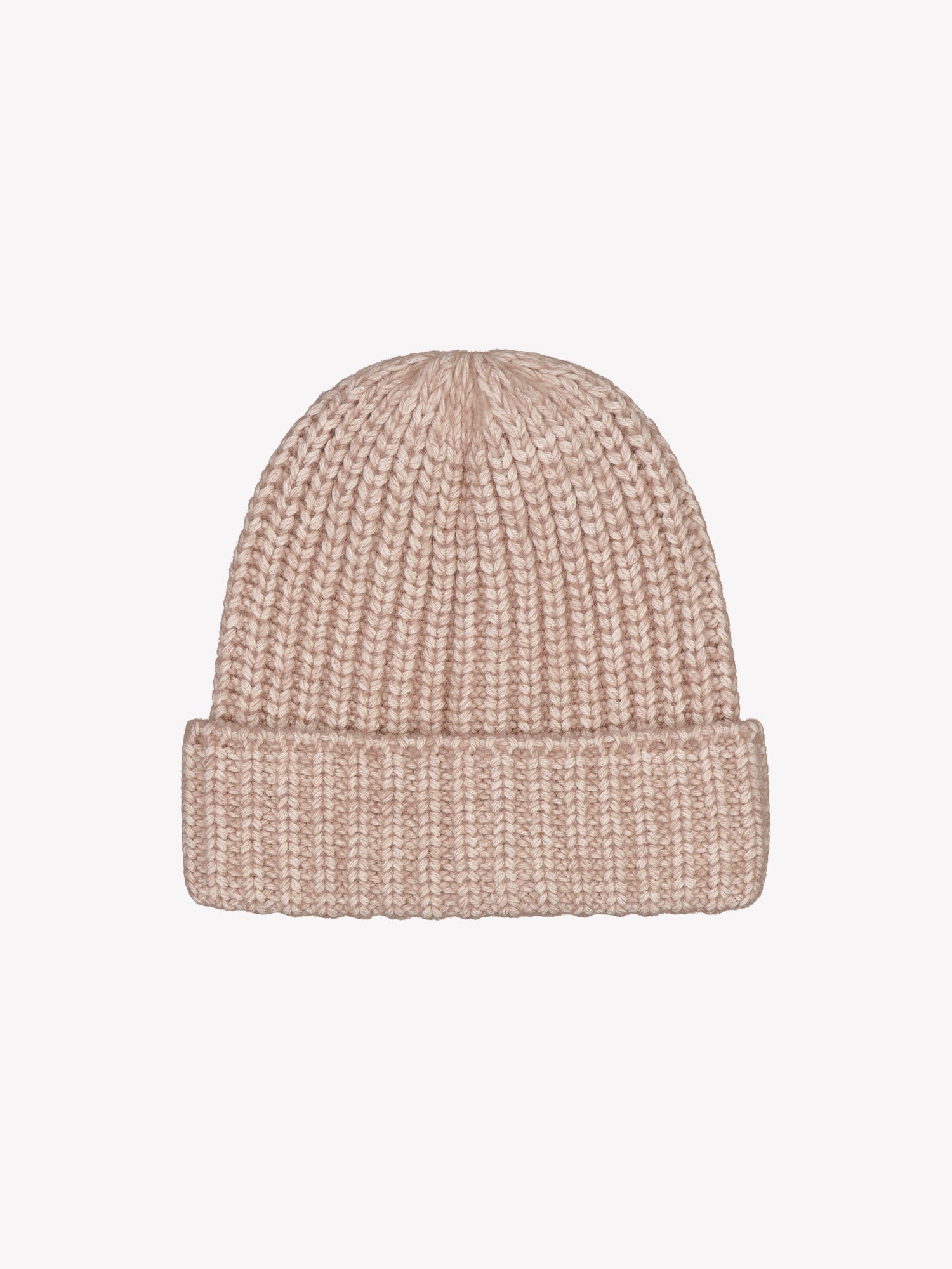 Women's cozy Huurre beanie features a textured knit pattern in a beautiful melange  beige