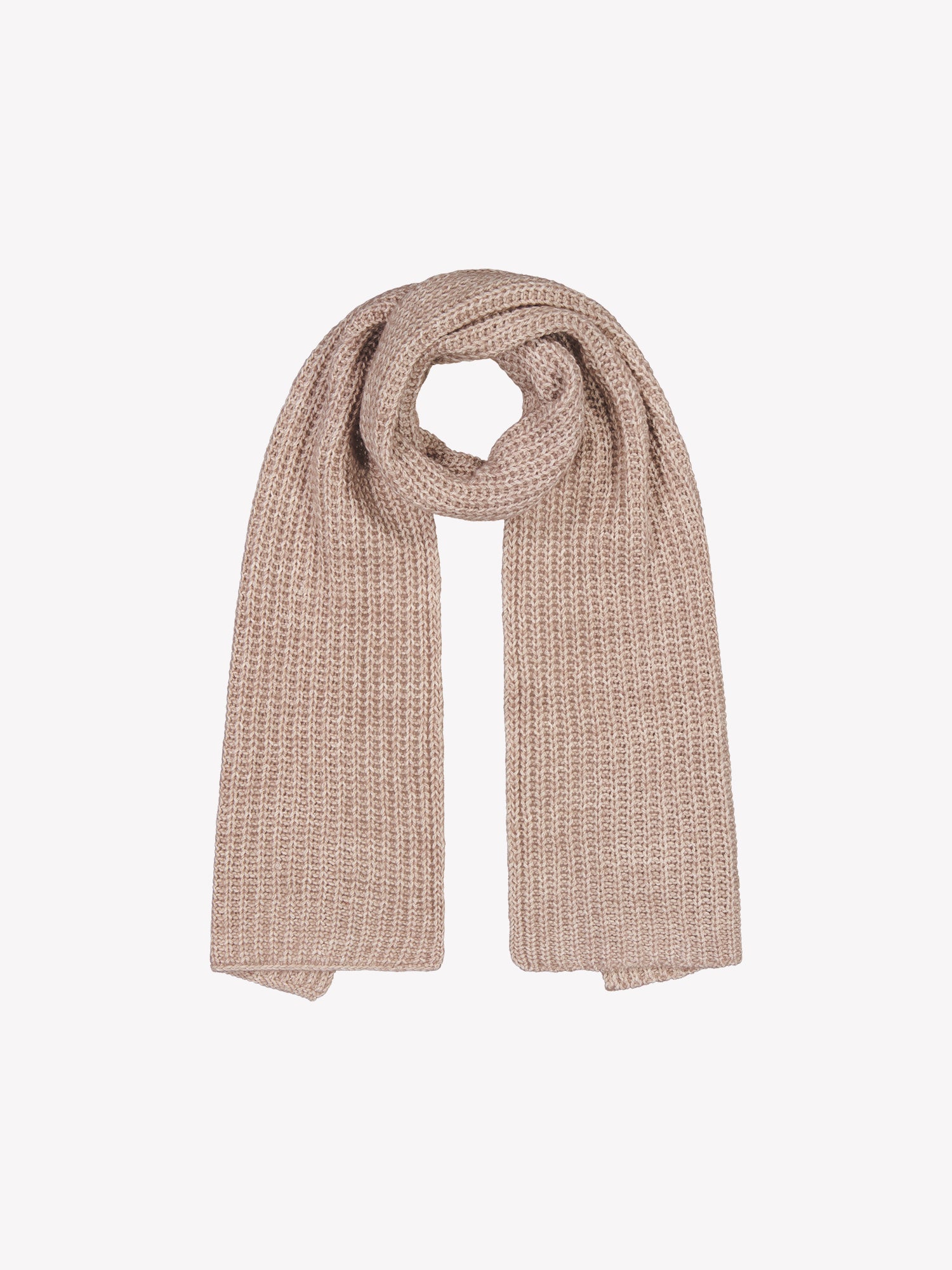 Women's Huurre scarf features a cozy patent knit in a beautiful beige melange.