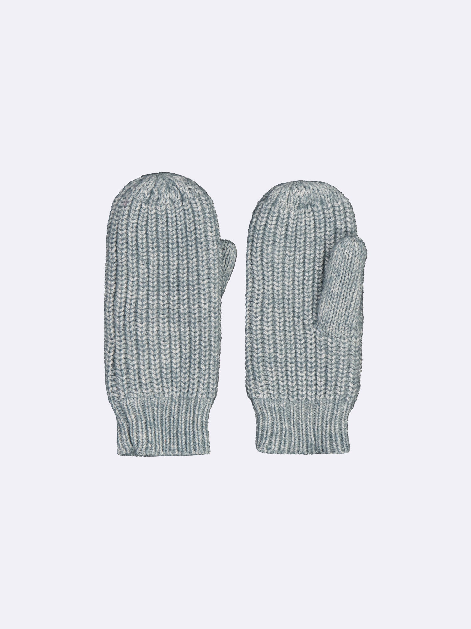Women's warm Huurre knit mittens come in a beautiful melange green.