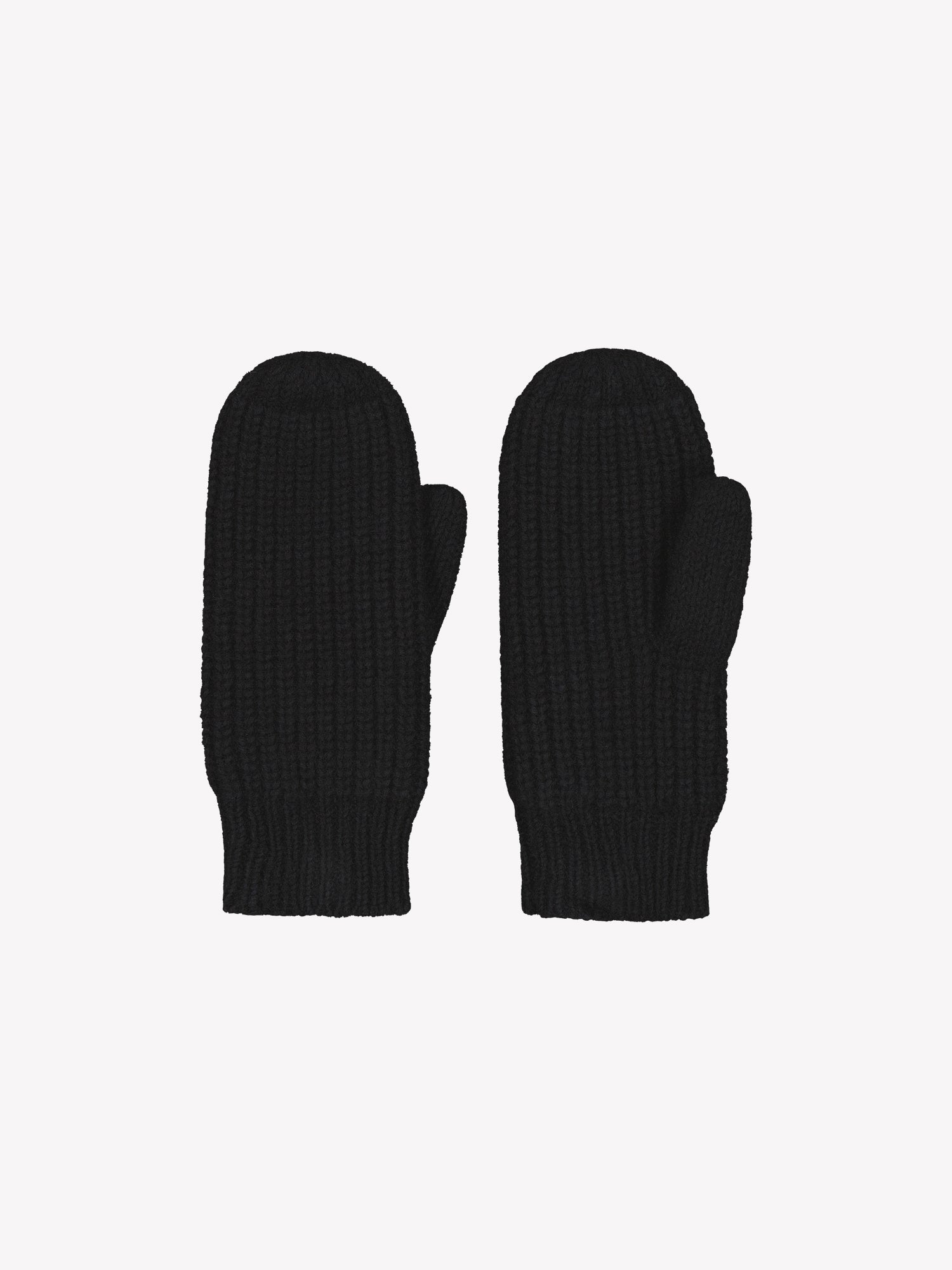 Women's warm Huurre knit mittens come in a beautiful black