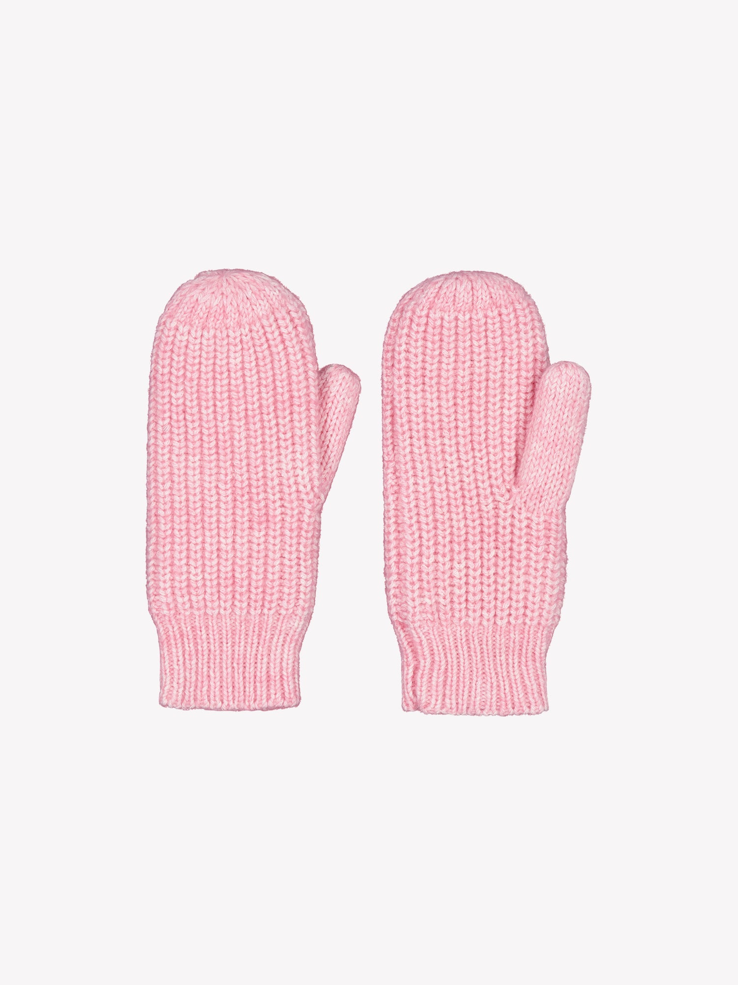 Women's warm Huurre knit mittens come in a beautiful melange pink.