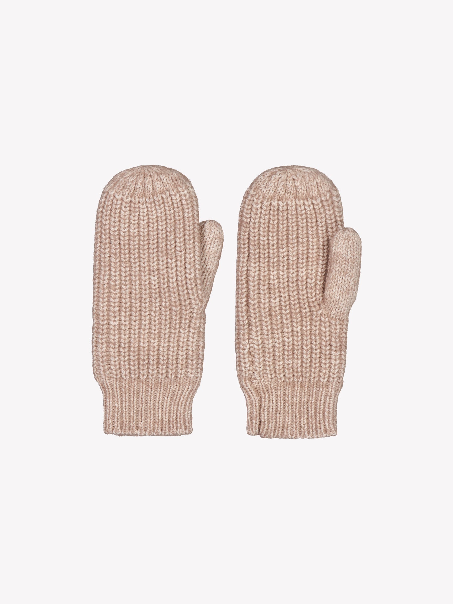Women's warm Huurre knit mittens come in a beautiful melange beige.