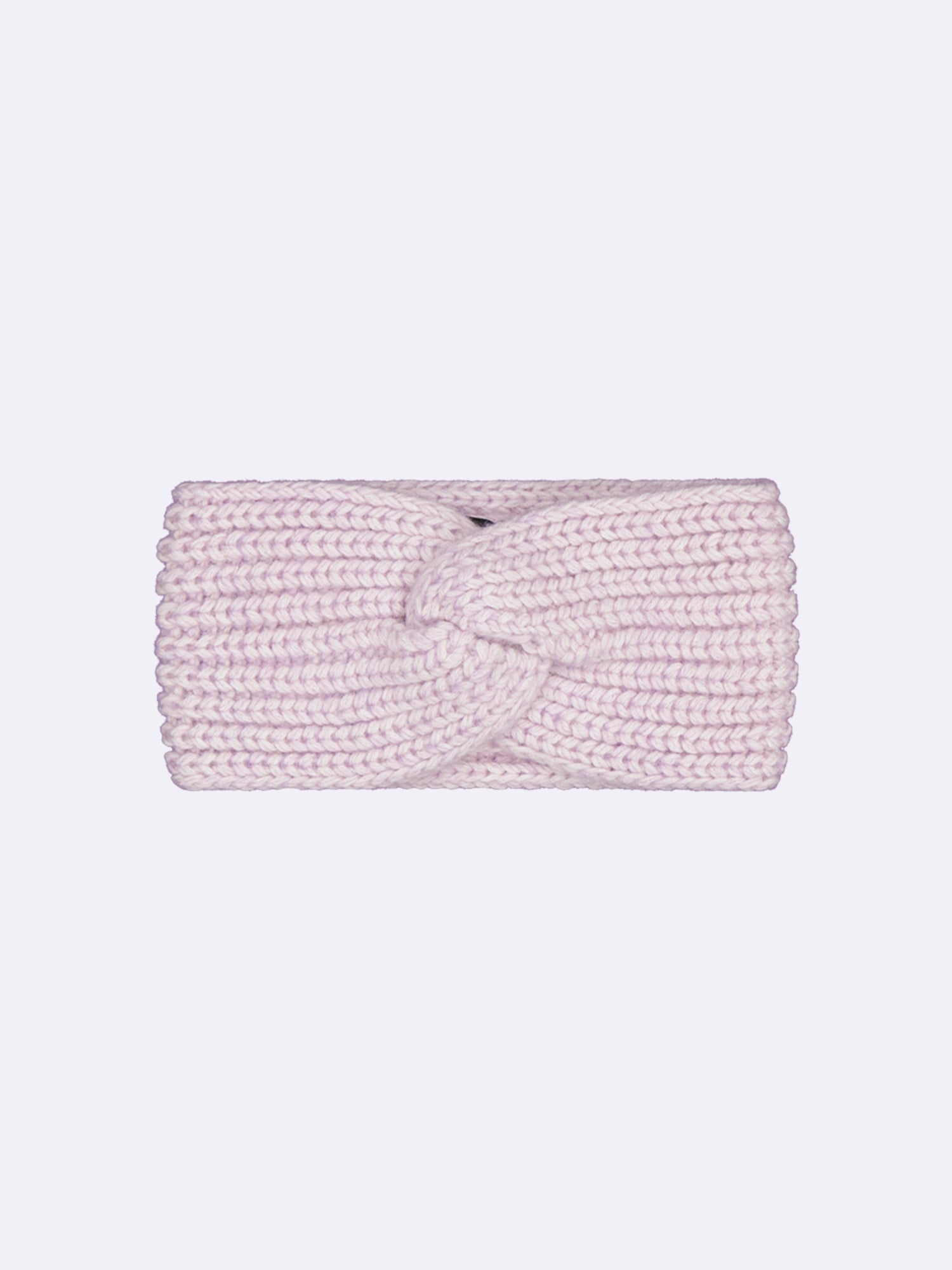 Women’s chunky Huurre ribbed knit headband comes in a beautiful melange lilac