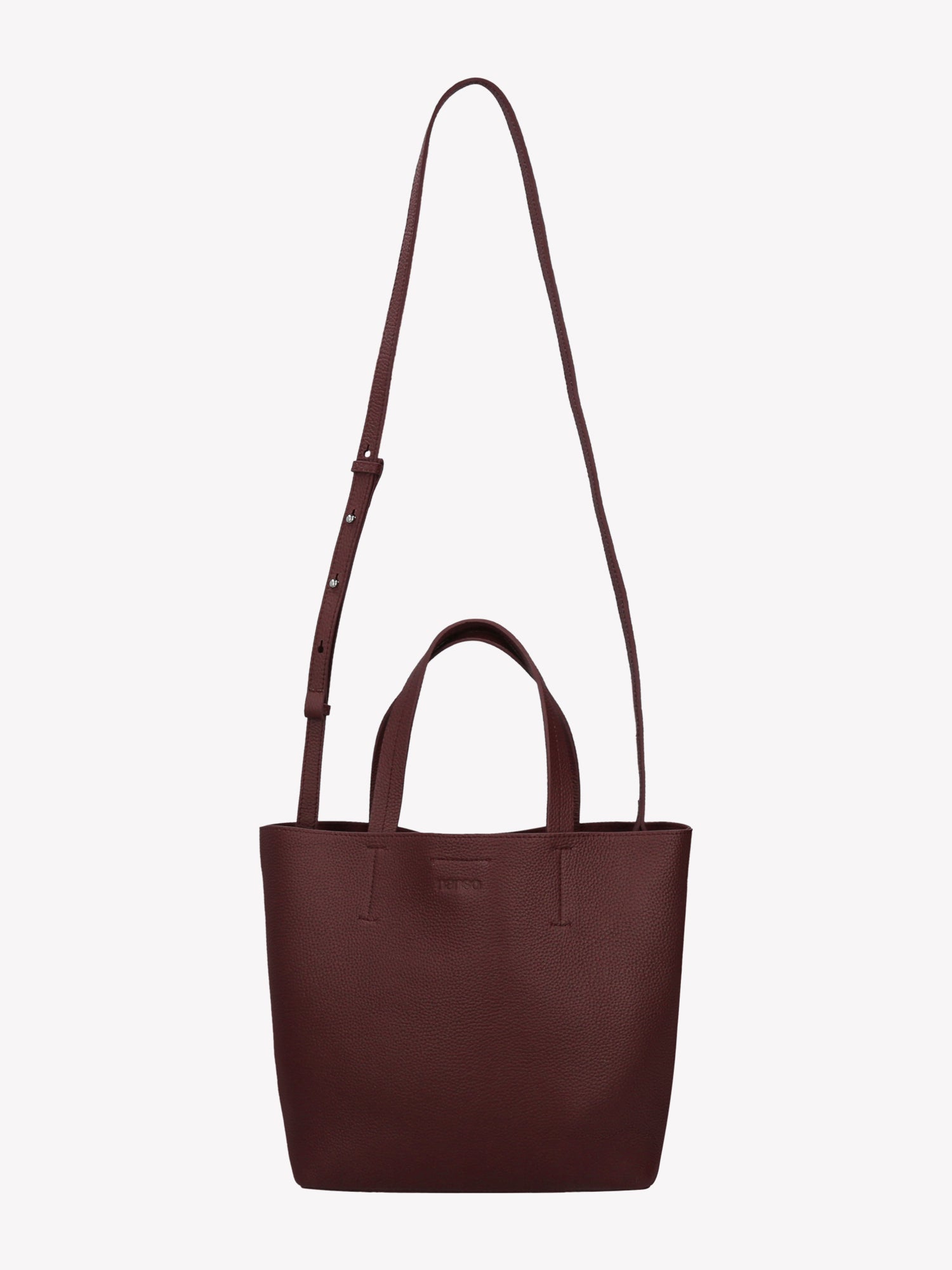 Nanso elegant  burgundy Naru Tote leather bag.