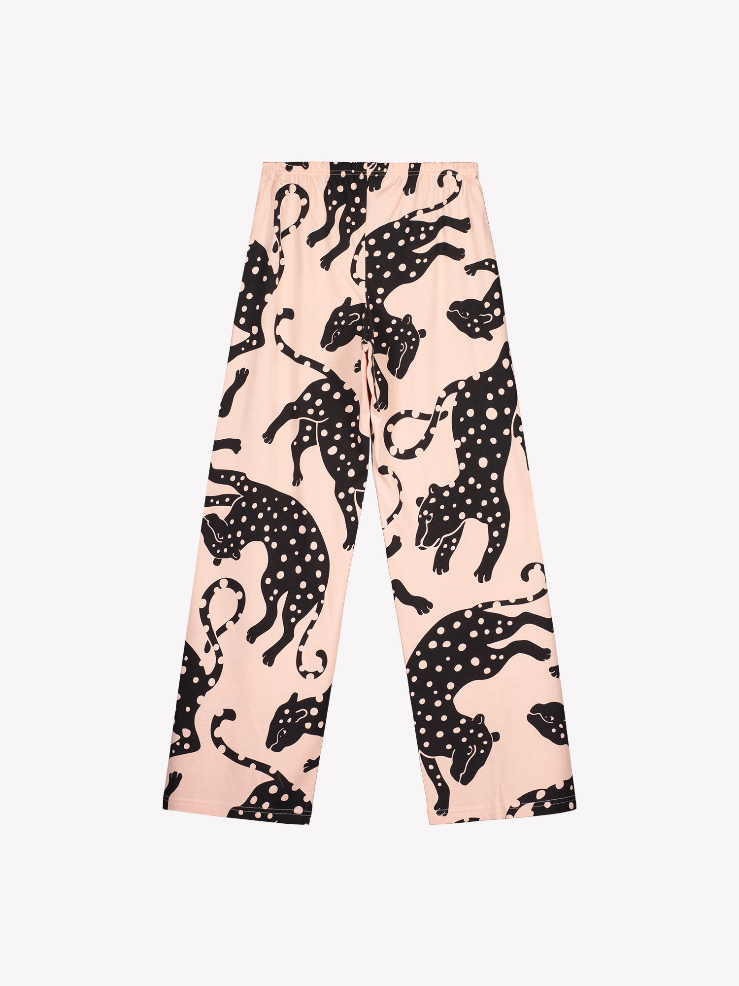 Nanso women’s Leonora pajama trousers shown as product image from the back. Visible back seam and straight hem in all-over print.