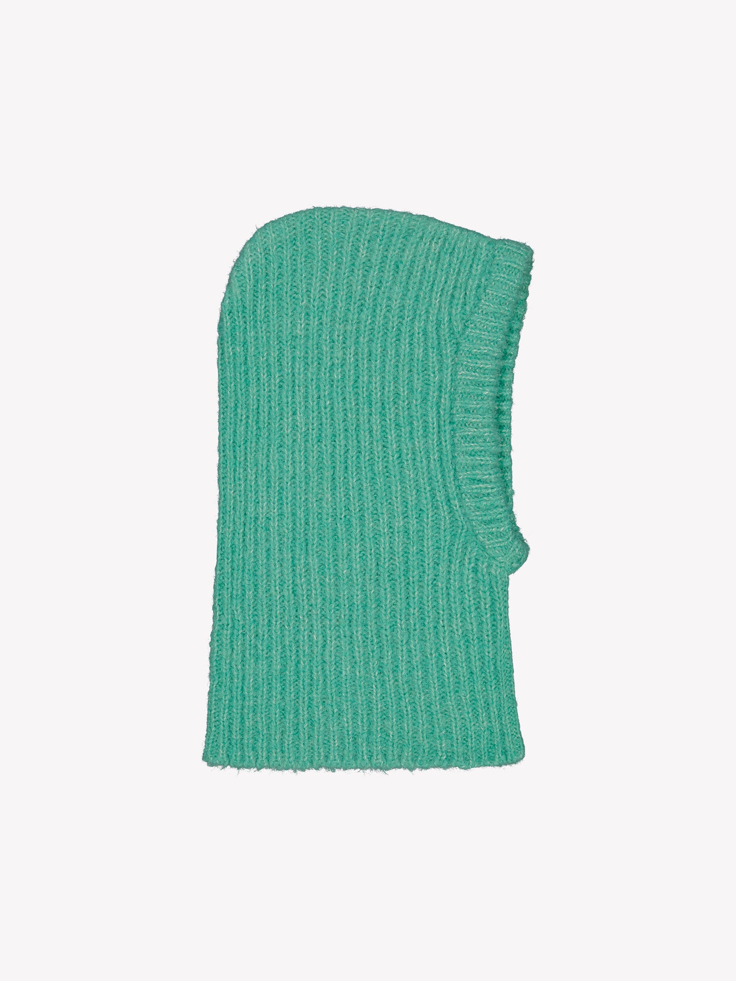 Nanso women's cozy  green Usva knit balaclava warmly covers both head and neck. 