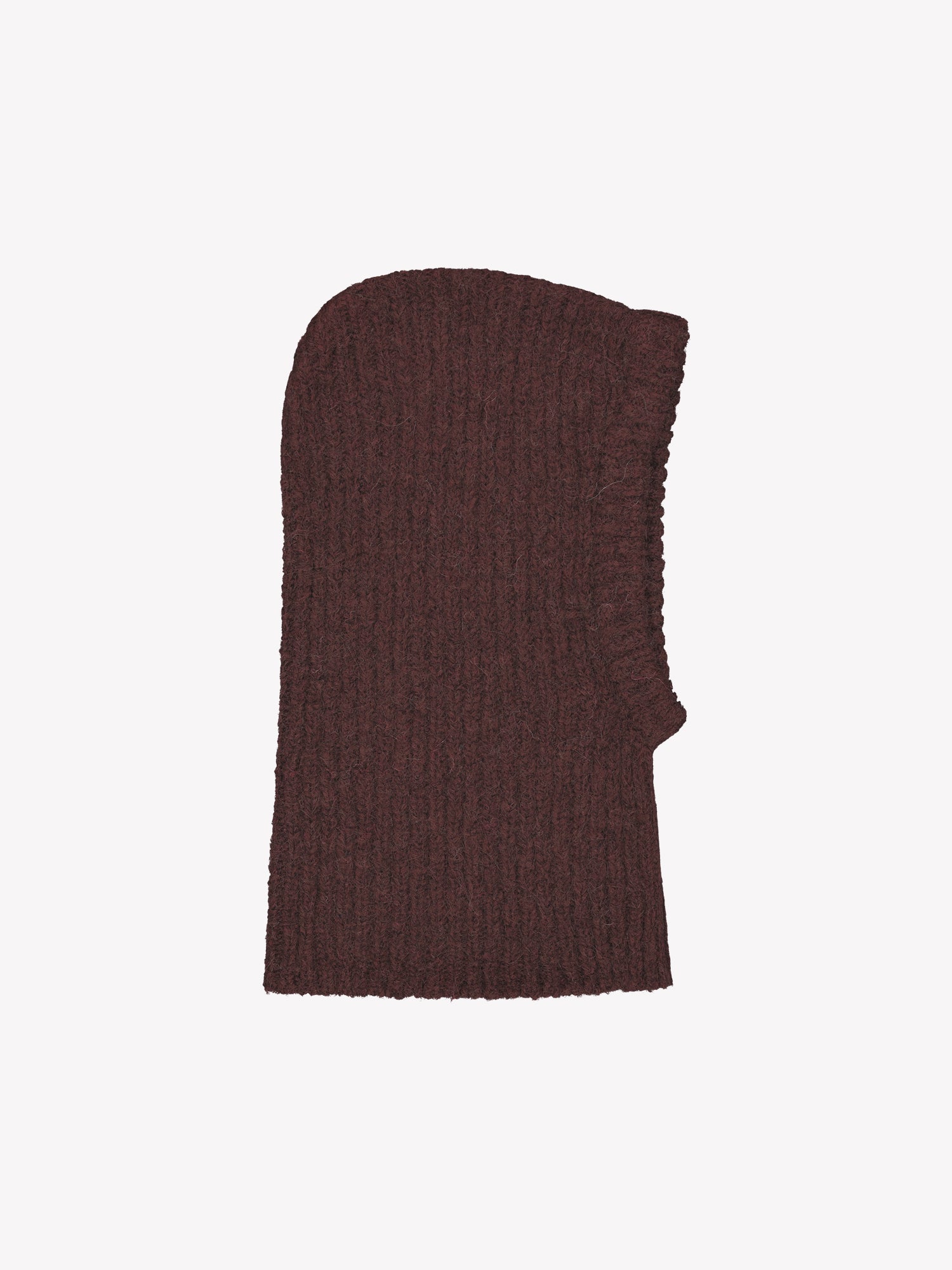 Nanso women's cozy dark brown Usva knit balaclava warmly covers both head and neck. 