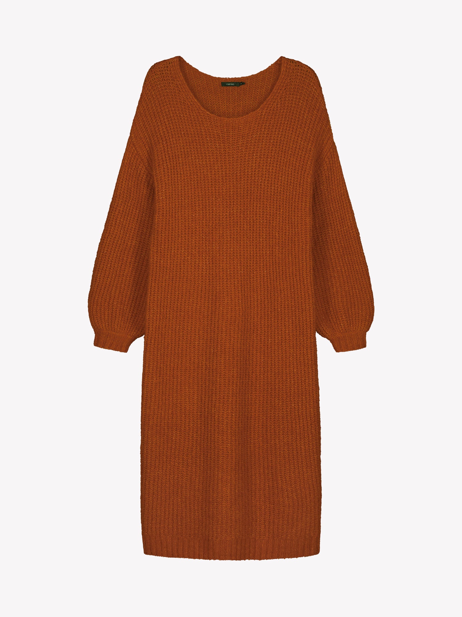 Nanso's luxurious  brown Karamelli knit dress
